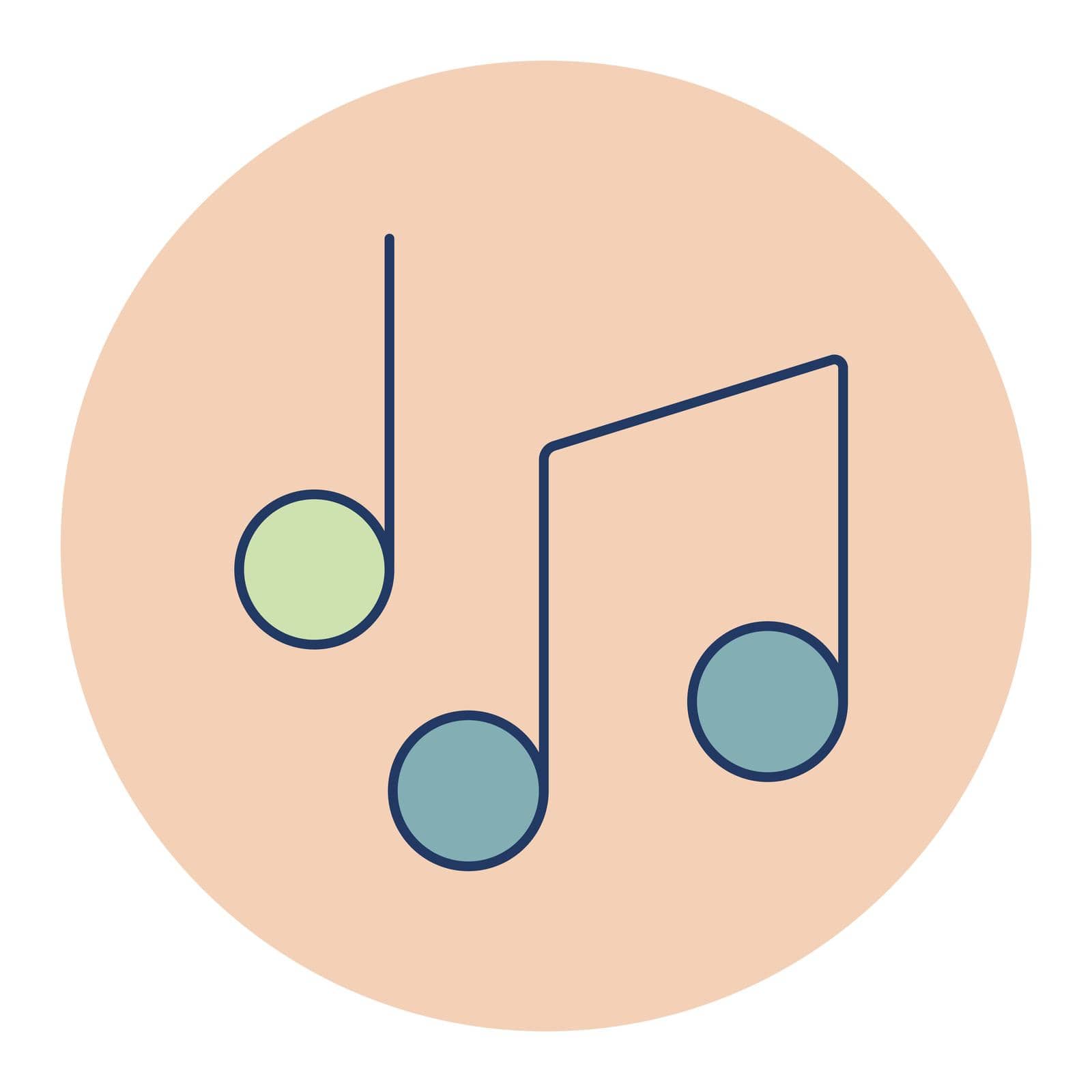 Music notes, song, melody or tune flat vector icon by nosik