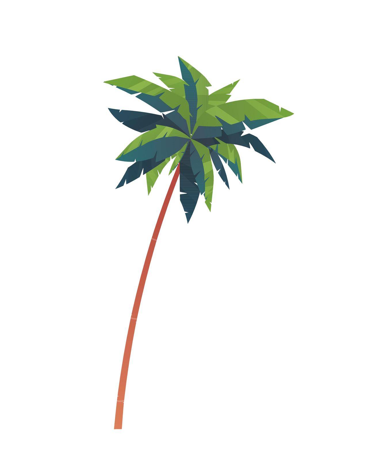 Palm tree vector island coconut cartoon icon. Palmtree island desert isolated tropical icon by Javvani