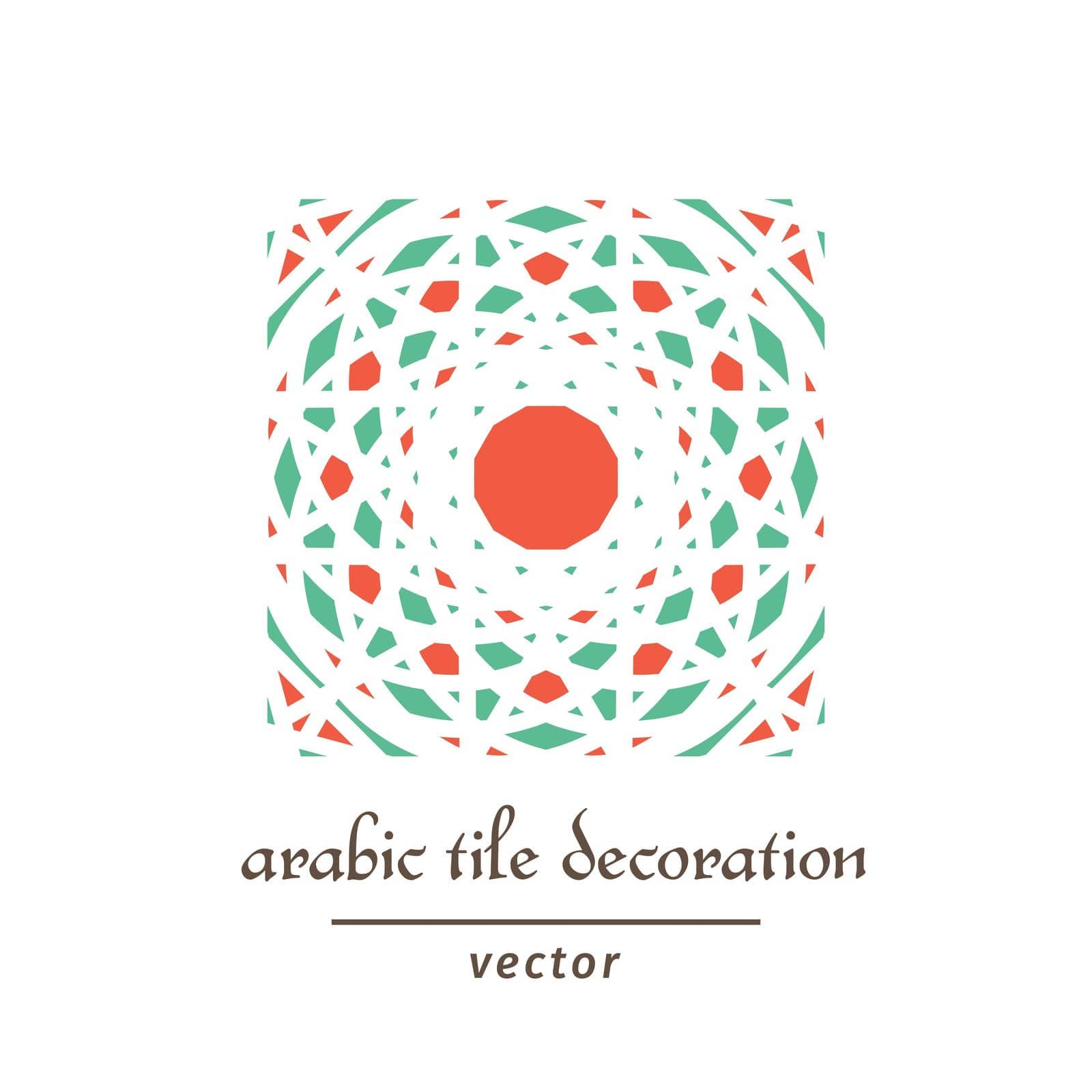 Seamless pattern swatch with arabic geometric ornament. Vector mosaic tile design