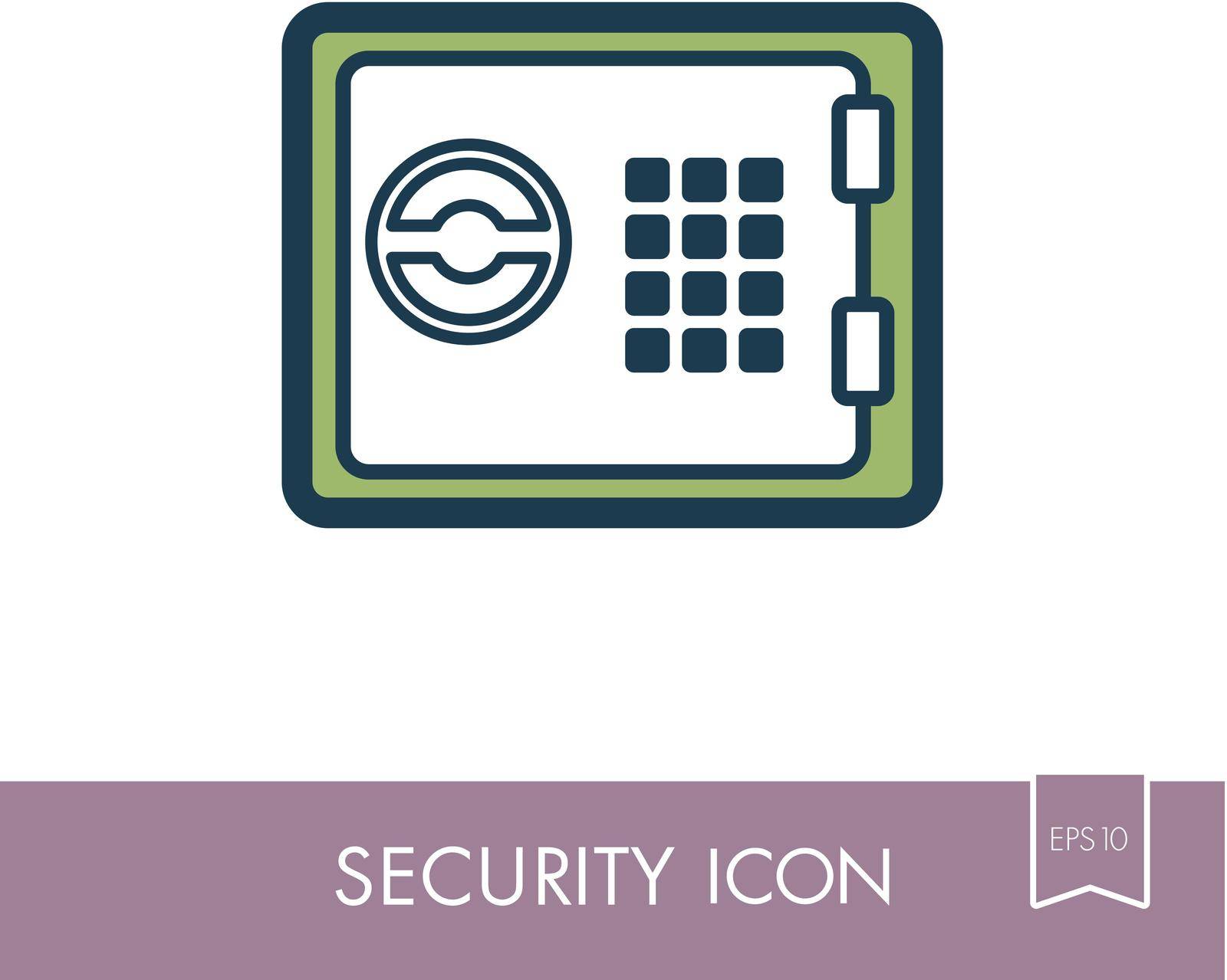 Bank safe outline icon. Security sign by nosik