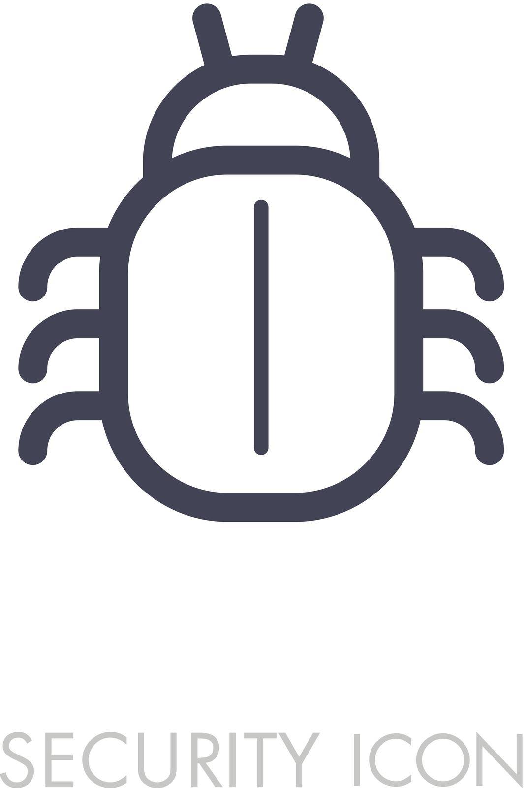 Software or program bug icon. Security sign. Graph symbol for your web site design, logo, app, UI. Vector illustration, EPS10.