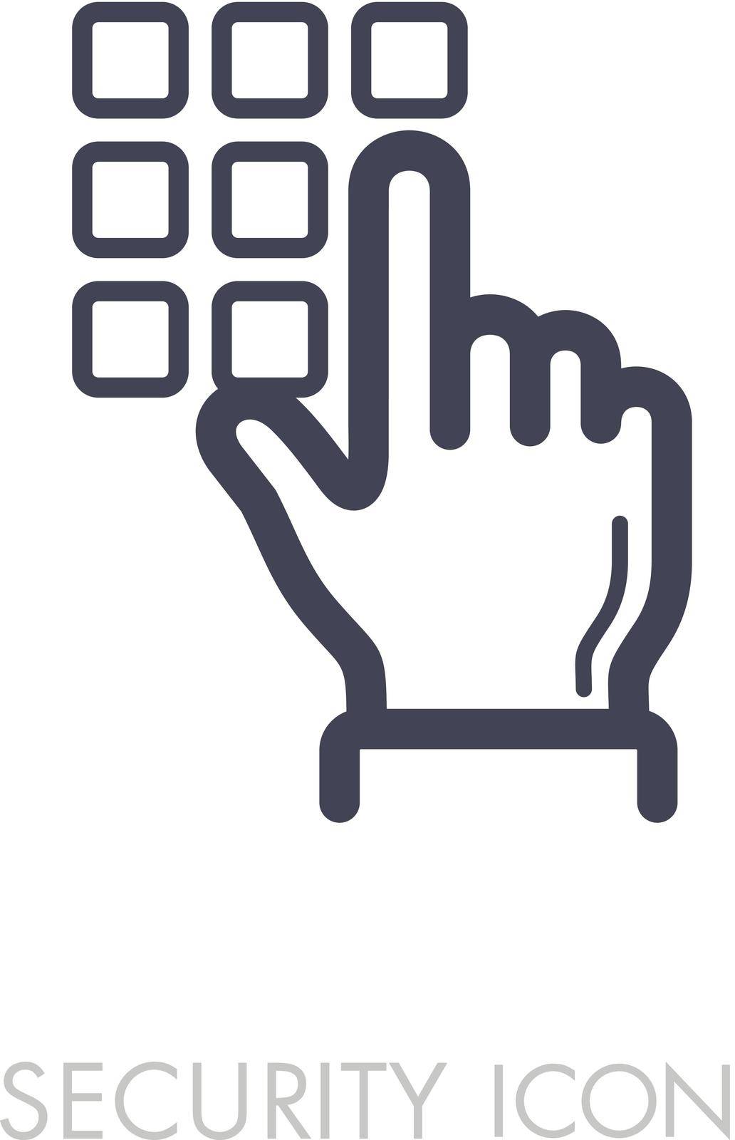 Hand finger entering pin code solid icon, unlock and password. Security sign. Graph symbol for your web site design, logo, app, UI. Vector illustration, EPS10.