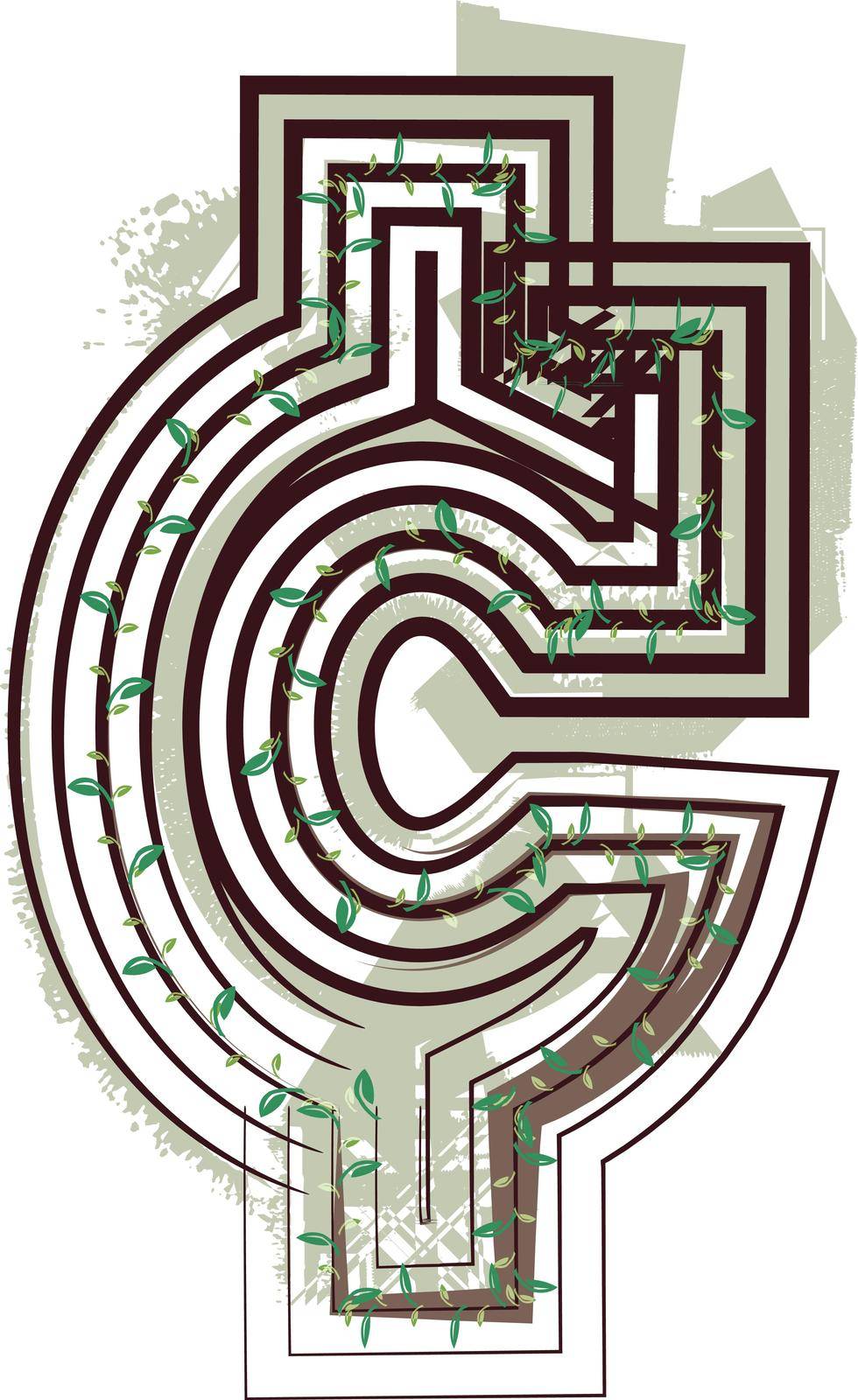 Cent Symbol Eco Logo Icon Design by aroas