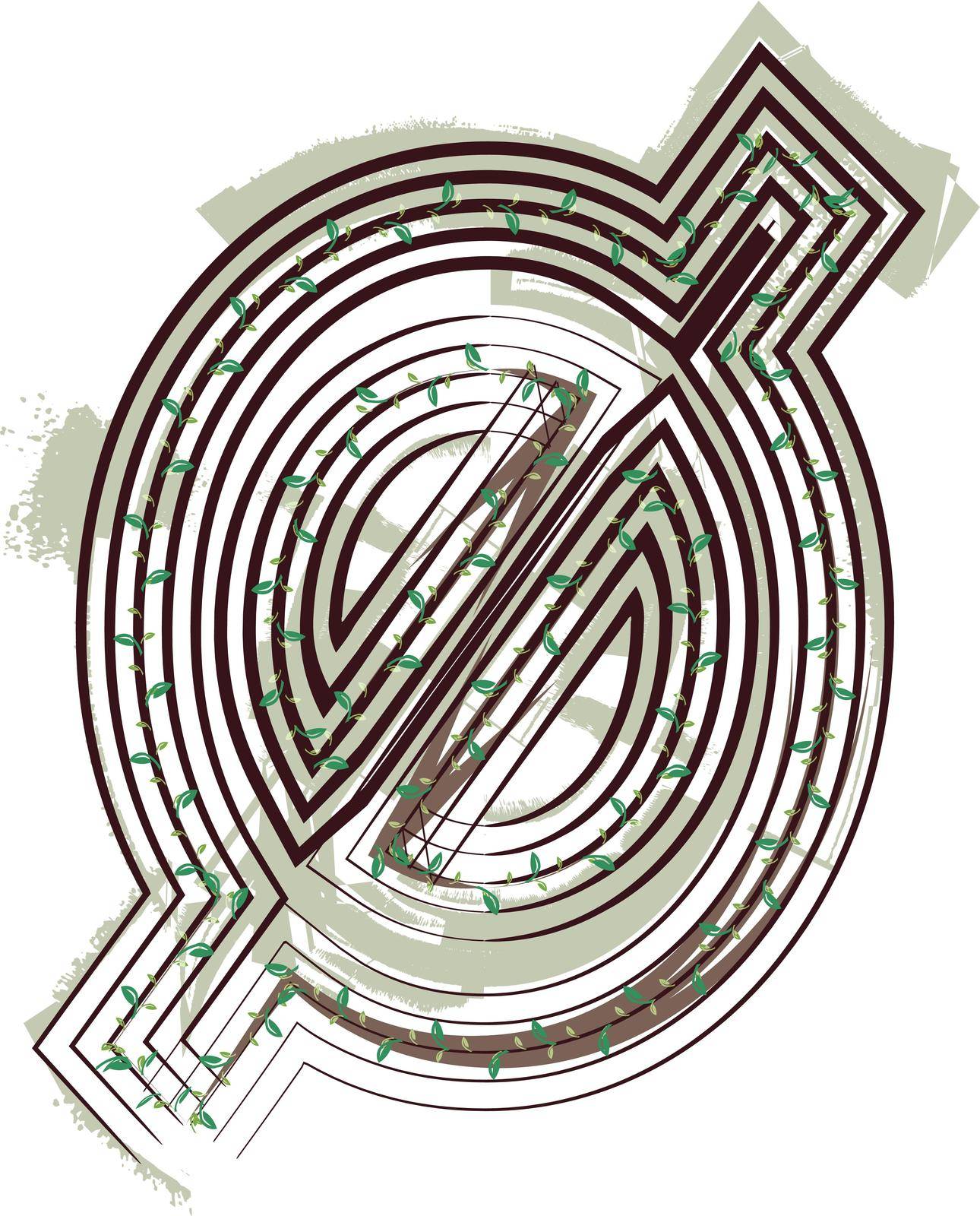 Number 0 Eco Logo Icon Design - Vector Illustration