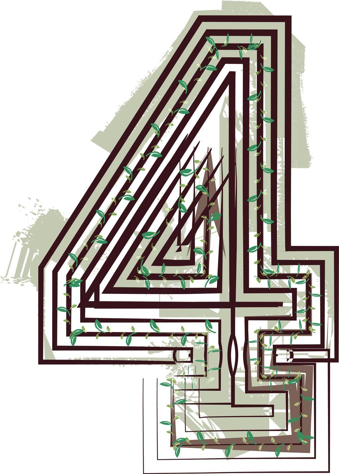 Number 4 Eco Logo Icon Design by aroas
