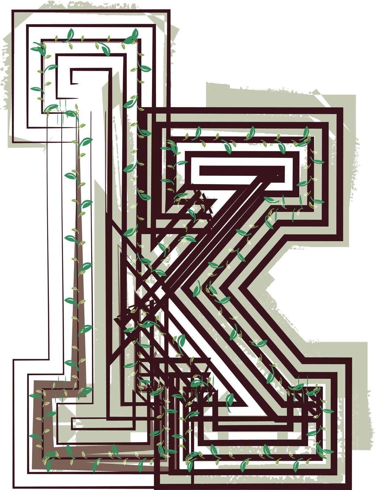 Letter k Eco Logo Icon Design - Vector Illustration