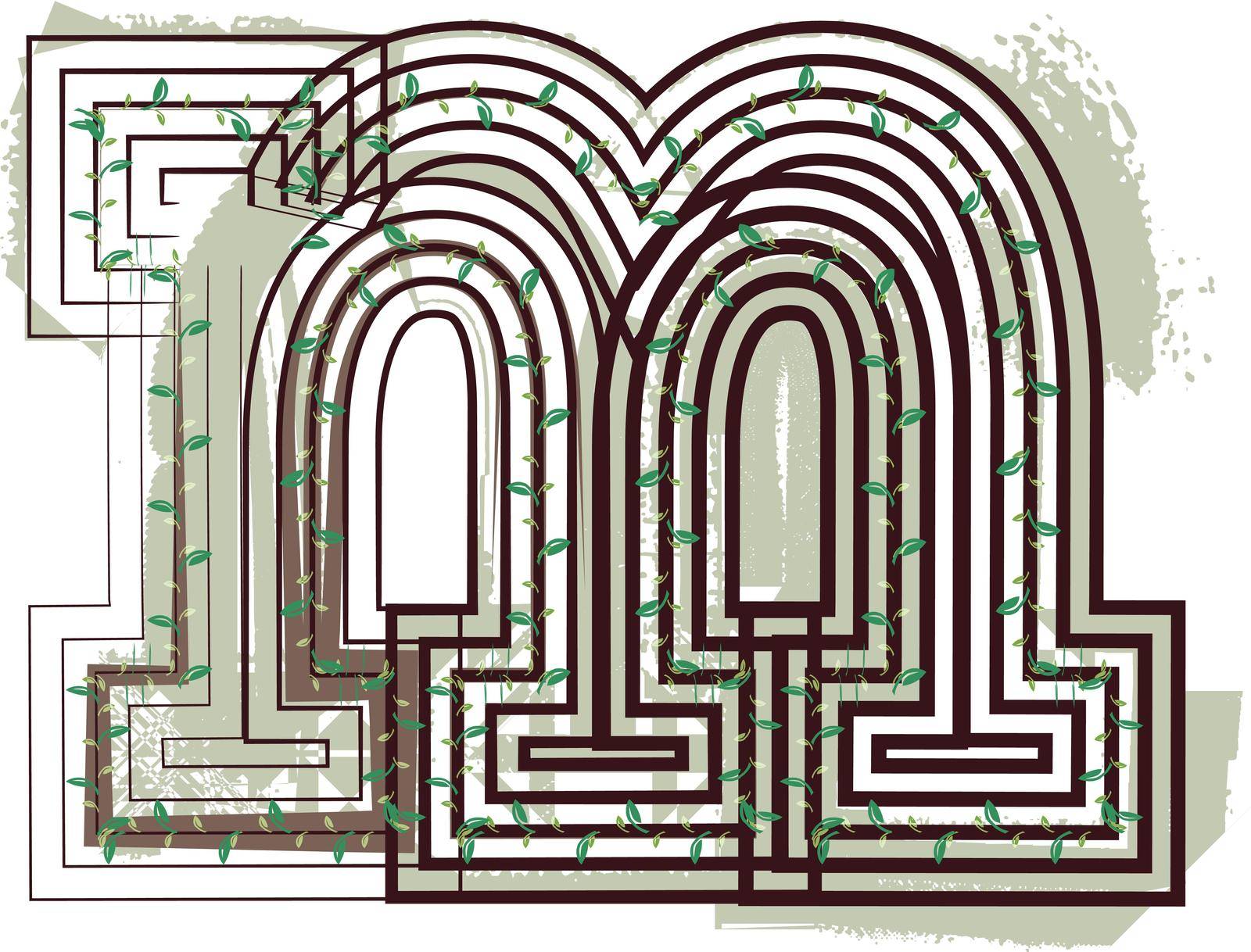 Letter m Eco Logo Icon Design - Vector Illustration