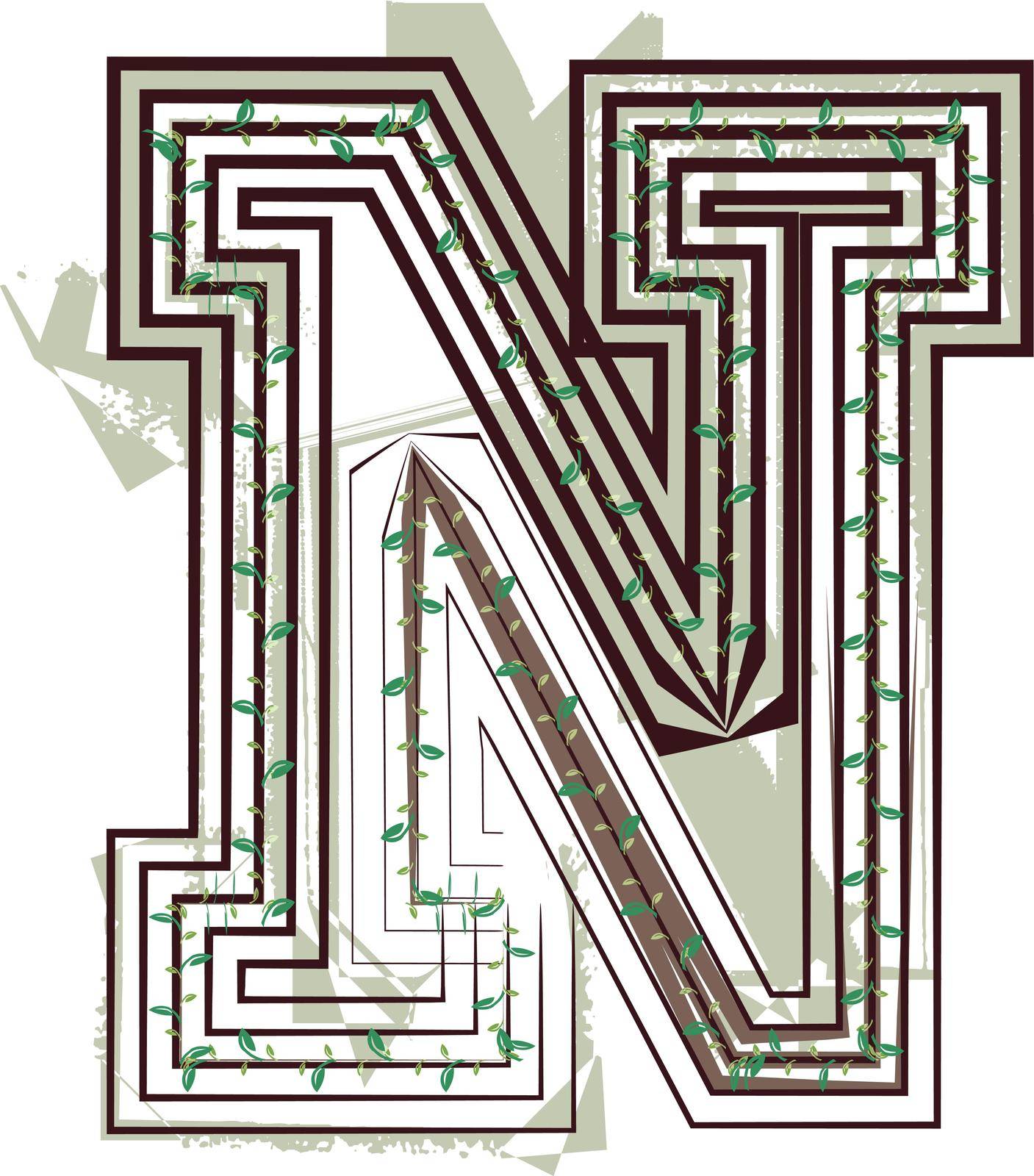 Letter N Eco Logo Icon Design - Vector Illustration