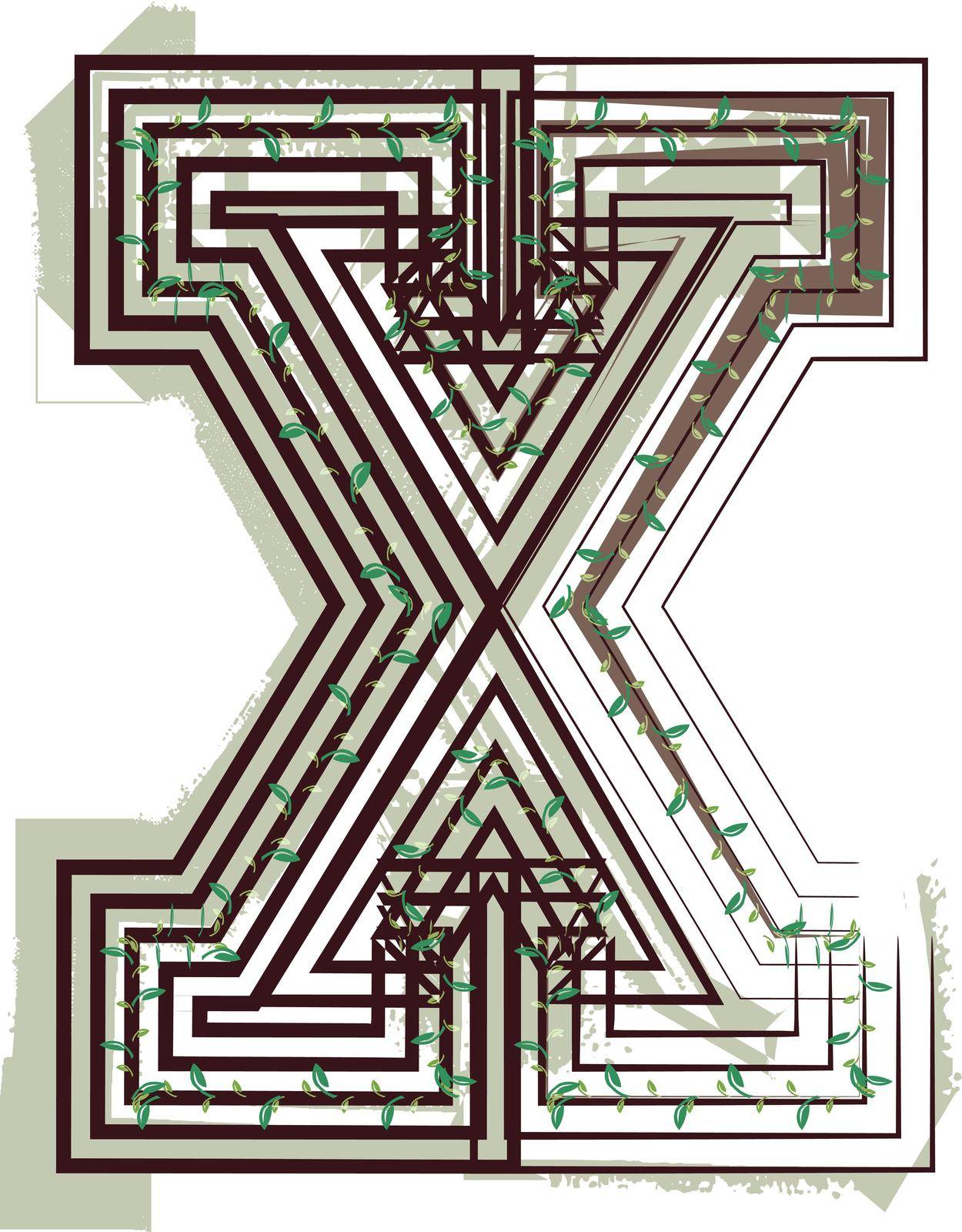 Letter X Eco Logo Icon Design - Vector Illustration