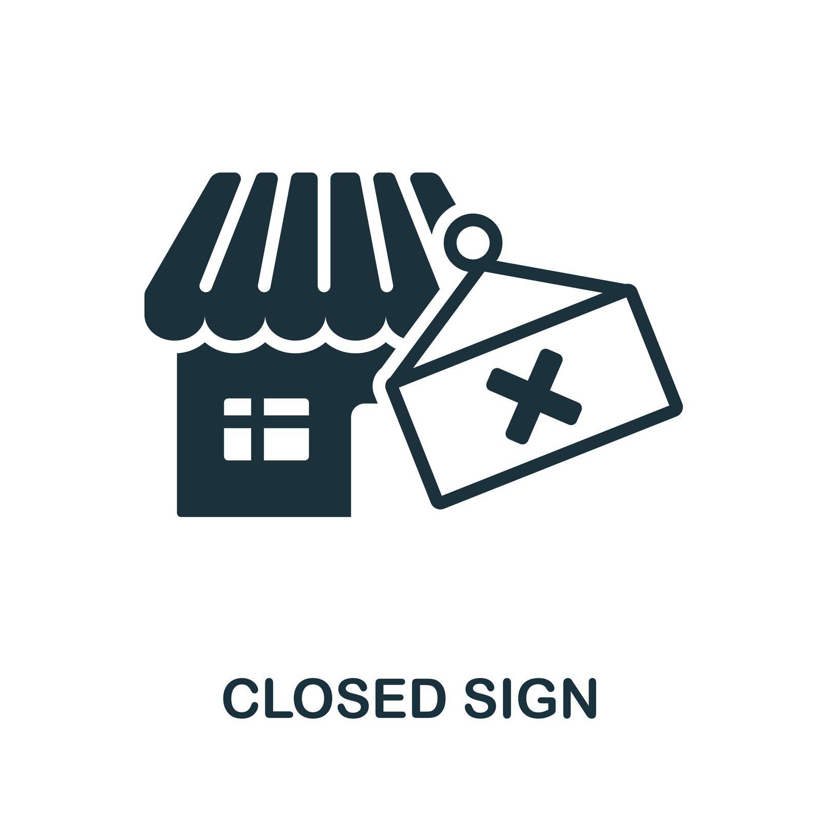 Closed Sign icon. Monochrome sign from lockdown collection. Creative Closed Sign icon illustration for web design, infographics and more by simakovavector