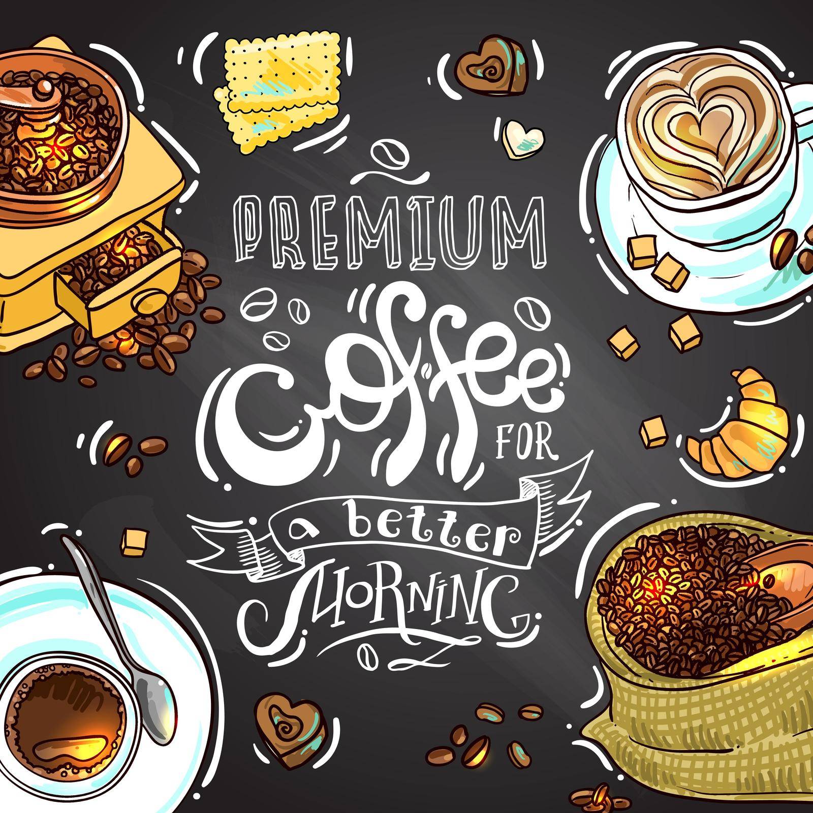 Beautiful hand drawn vector sketch illustration coffee for your design