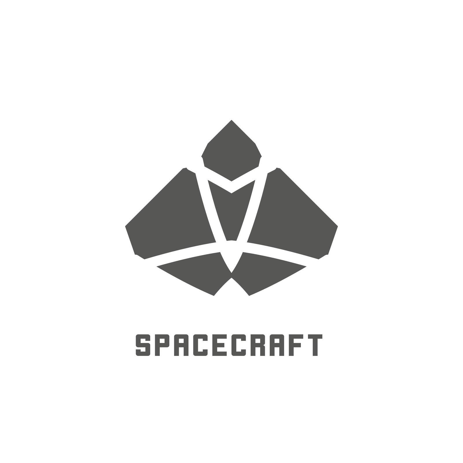 Abstract spacecraft logo design. Vector geometric symbol isolated on white