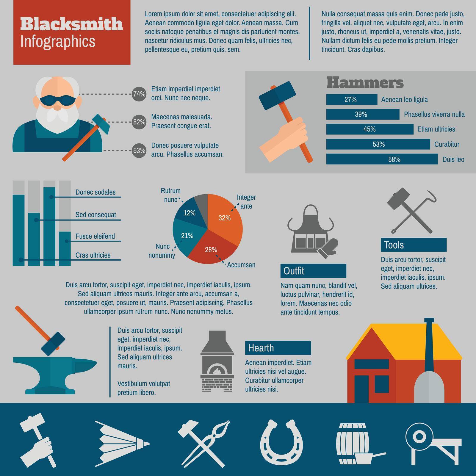 Blacksmith Infographics Set by mstjahanara