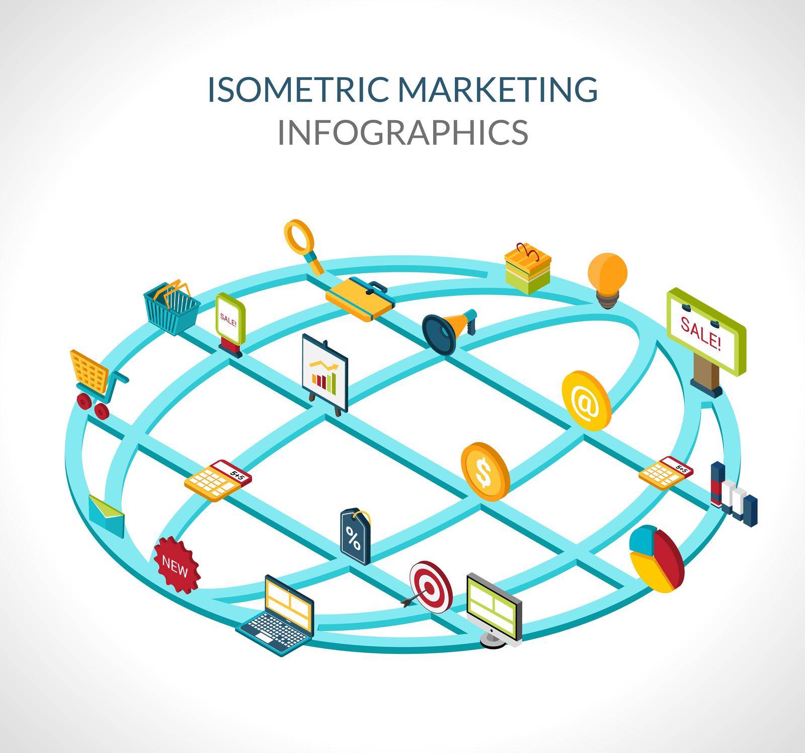 Marketing Isometric Infographics by mstjahanara