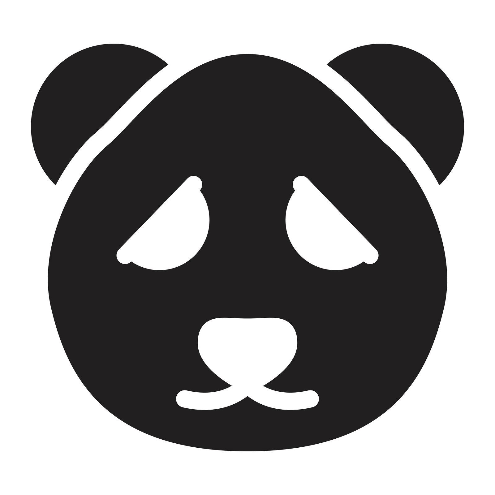 panda Vector illustration on a transparent background. Premium quality symbols. Gyliph vector icon for concept and graphic design.