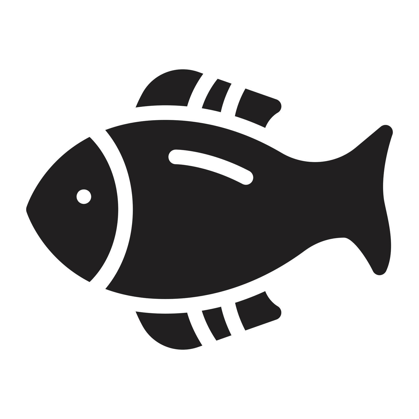 fish Vector illustration on a transparent background. Premium quality symbols. Gyliph vector icon for concept and graphic design.