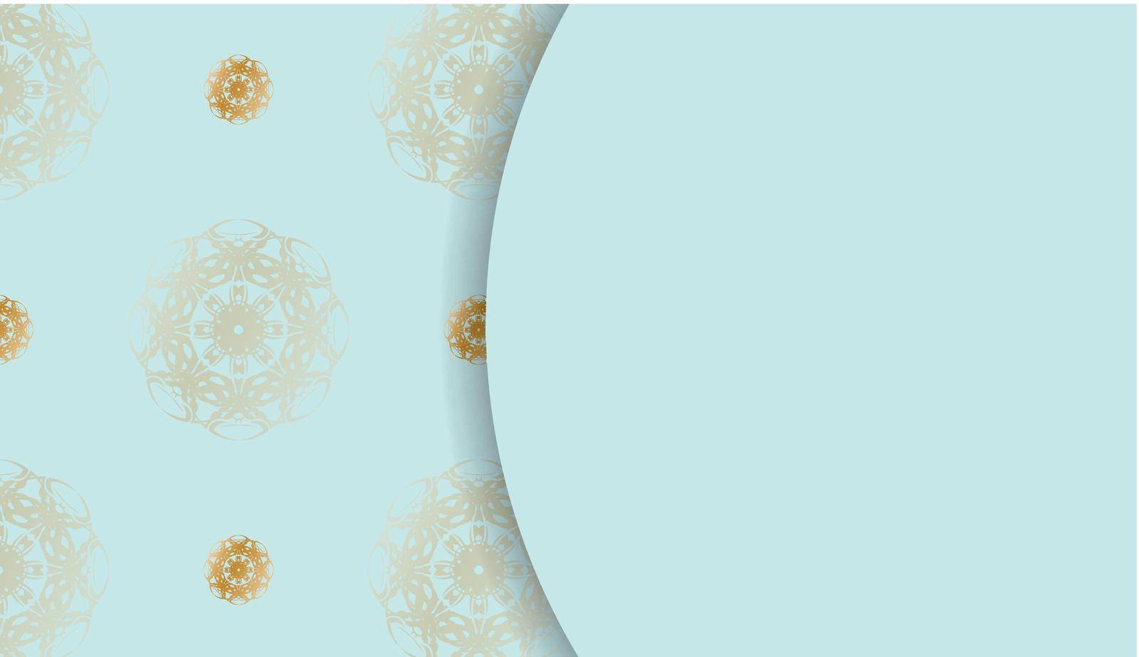 Aquamarine background with luxurious gold ornaments for design under your text by Javvani