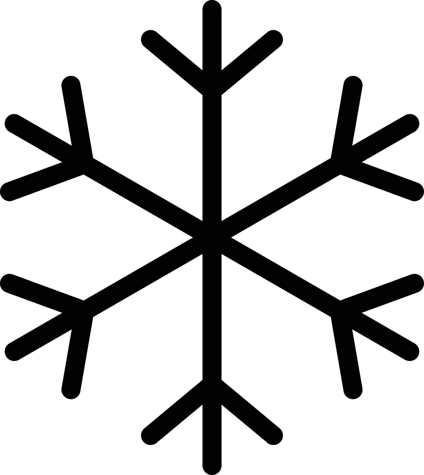 snowflake Vector illustration on a transparent background. Premium quality symbols. Gyliph vector icon for concept and graphic design.