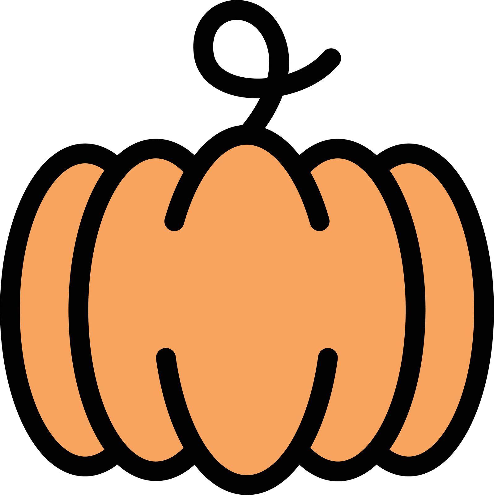 pumpkin Vector illustration on a transparent background. Premium quality symbols. Stroke vector icon for concept and graphic design.
