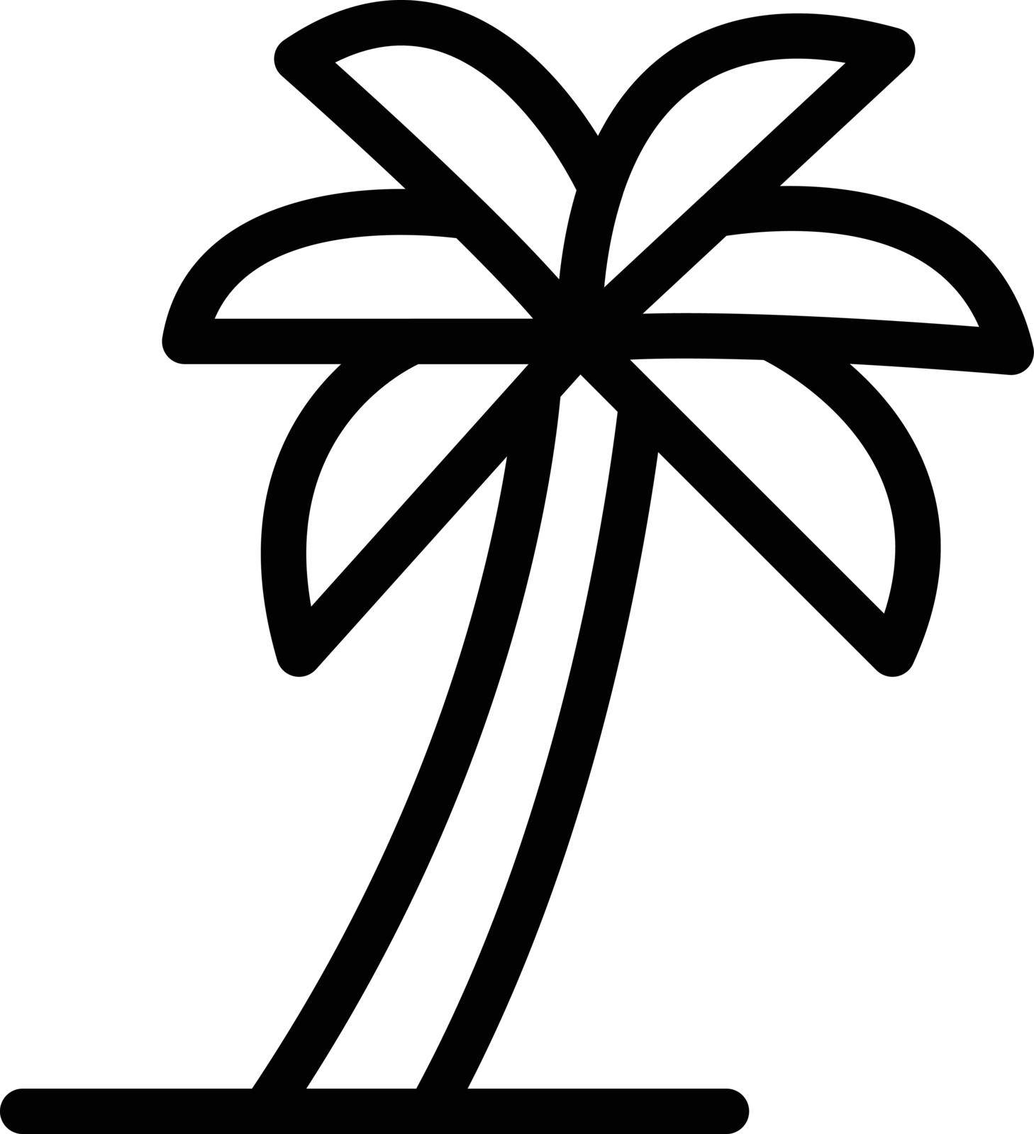 palm vector thin line icon
