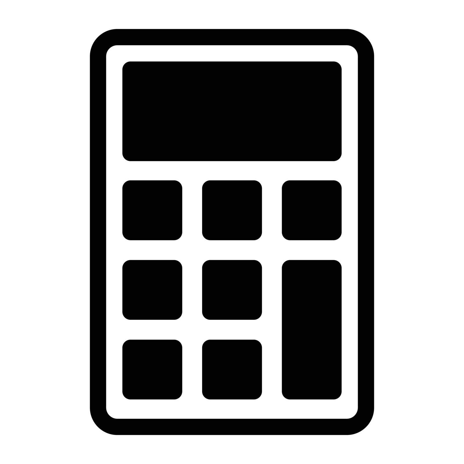 calculator Vector illustration on a transparent background. Premium quality symbols. Gyliph vector icon for concept and graphic design.