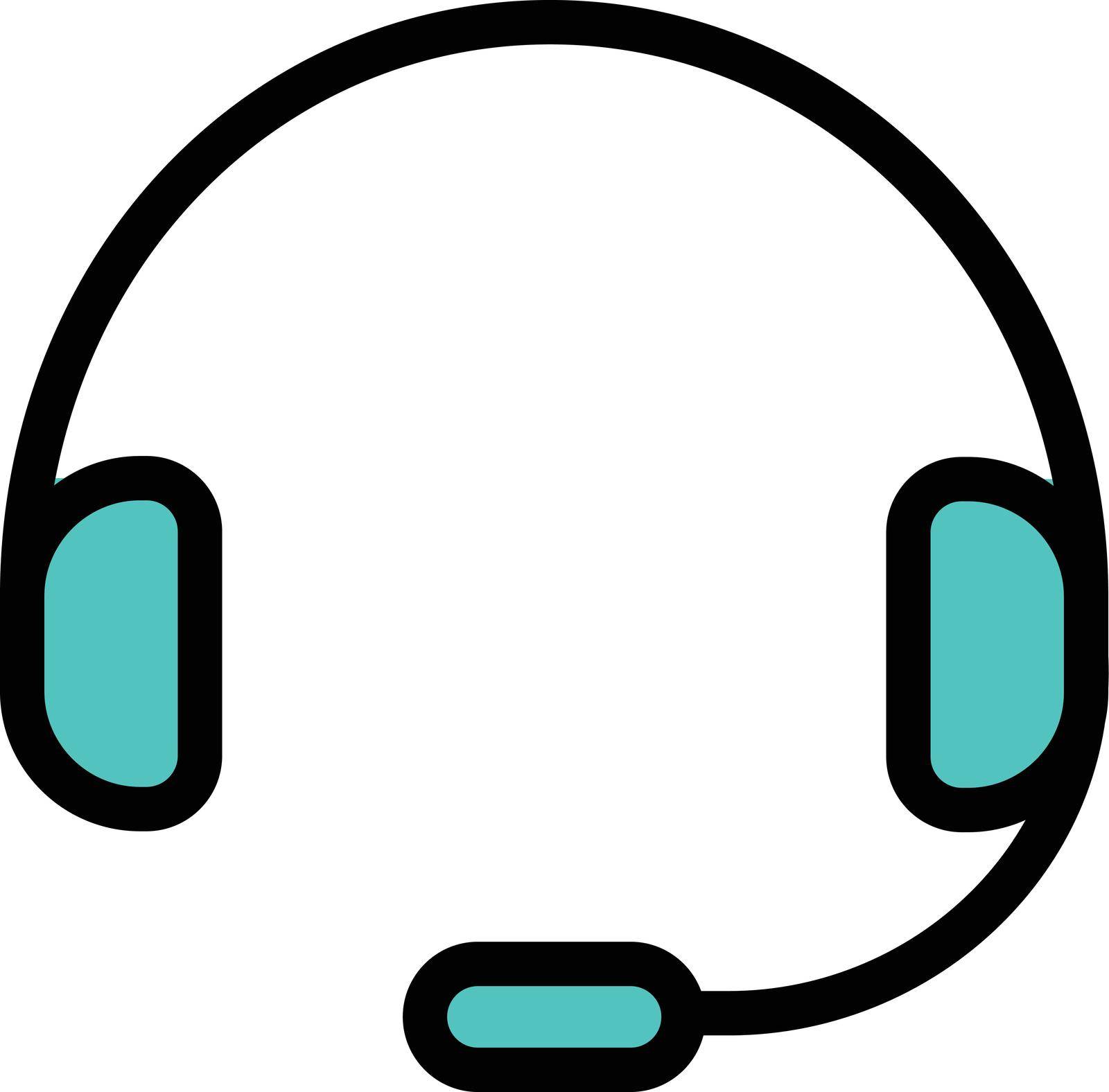 headphone vector colour line icon