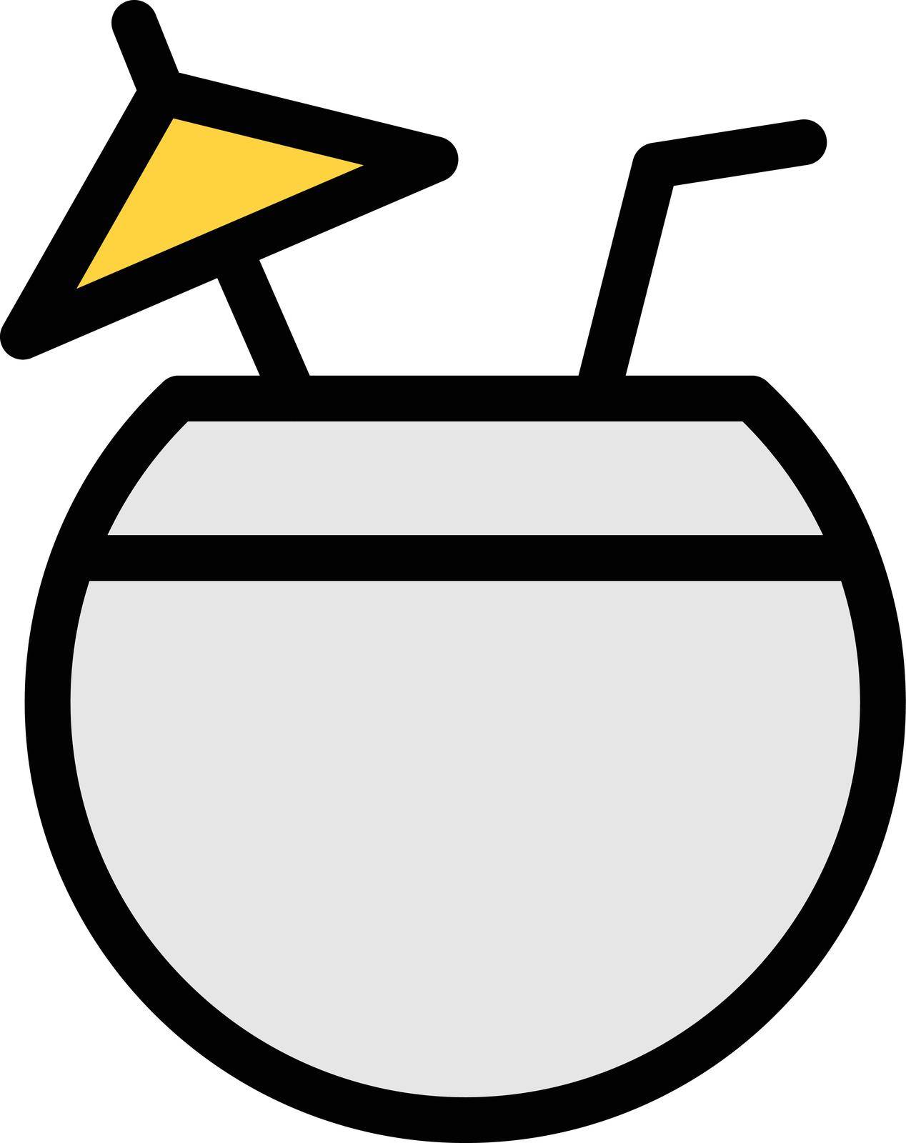 coconut vector colour line icon