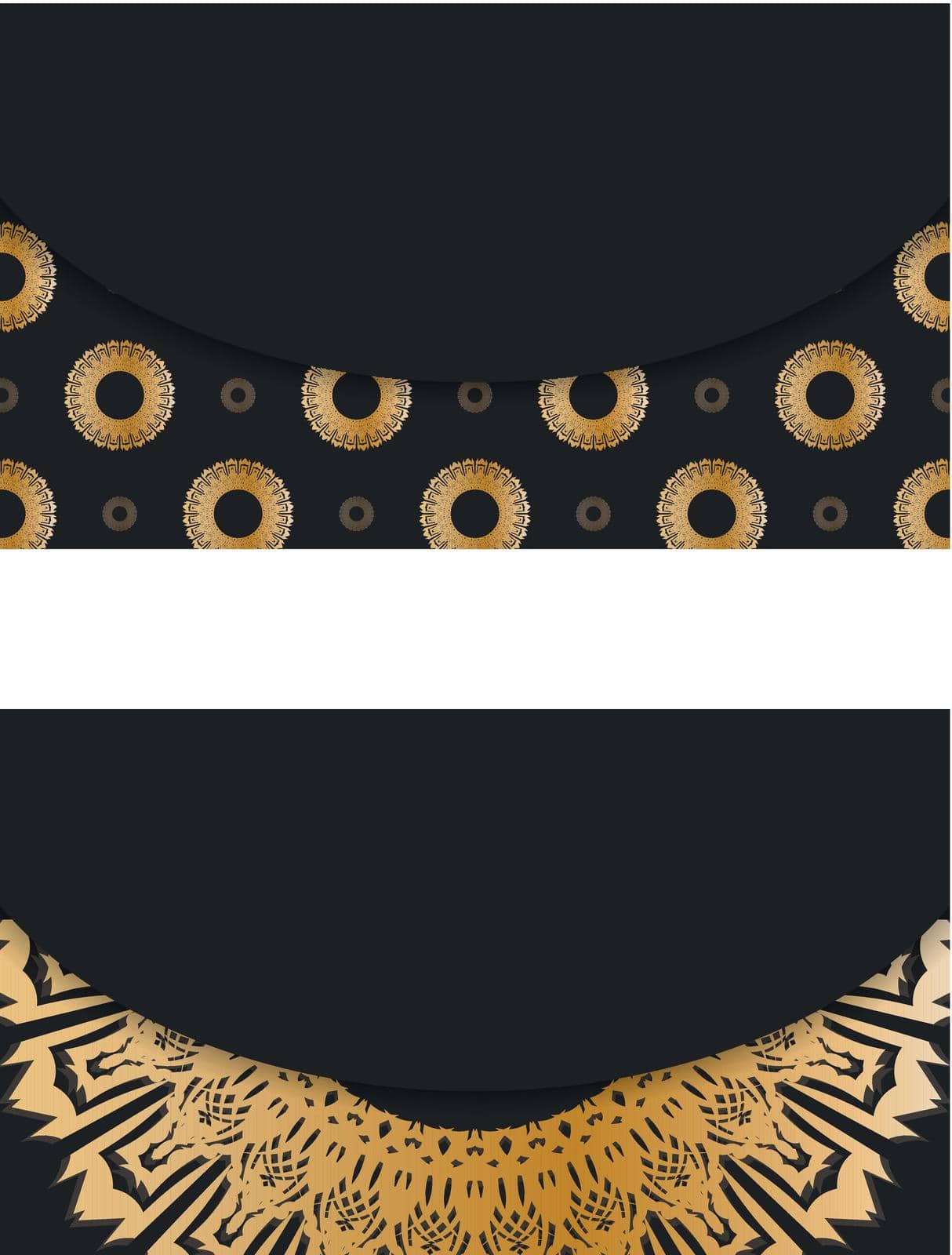 Black business card with luxurious gold ornaments for your brand.
