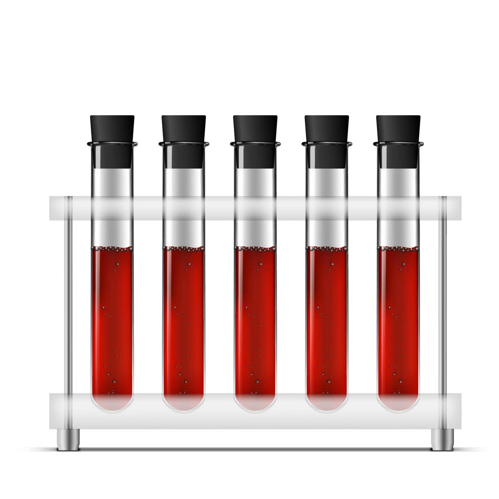 Test Tubes Filled With Blood. EPS10 Vector