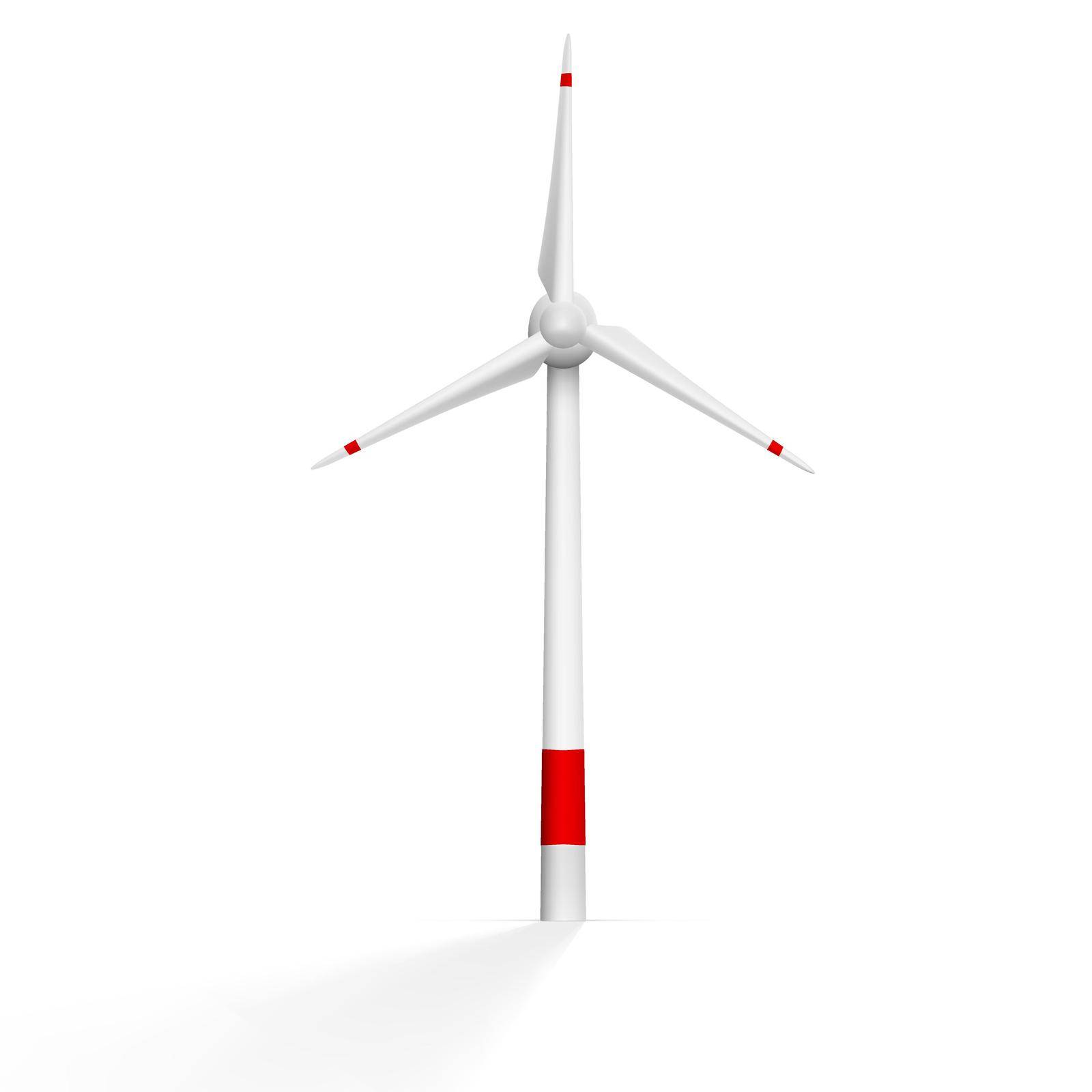 Realistic Wind Generator With Shadow. EPS10 Vector