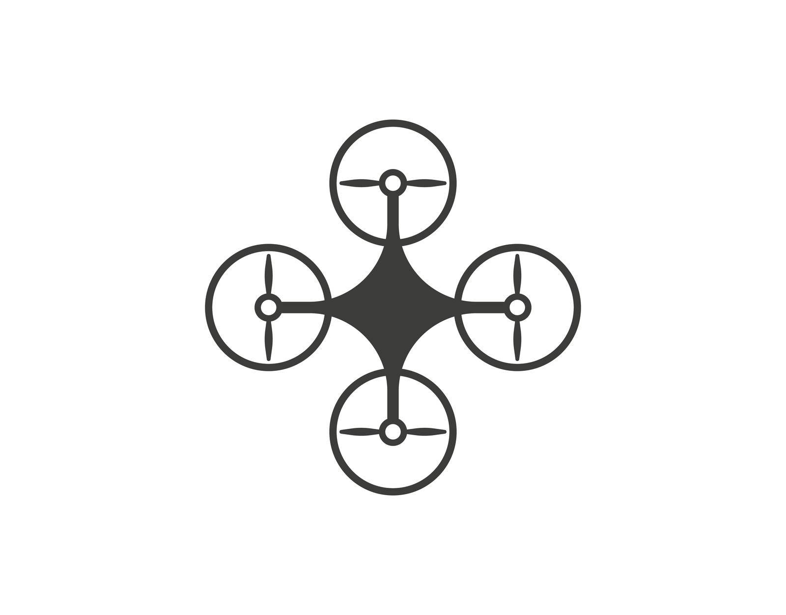 Drone, quadcopter icon. Vector illustration, flat design. by Vertyb