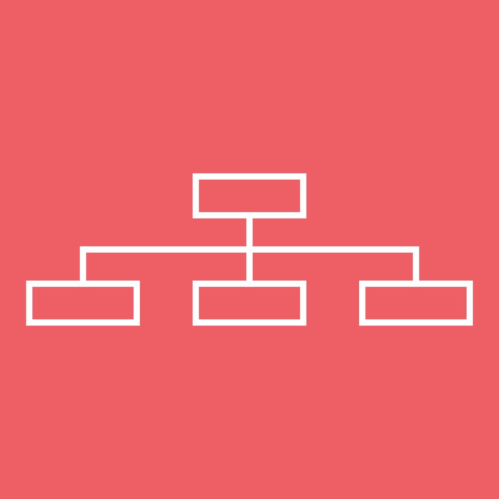 Structure simple flat icon. Vector illustration on red background.