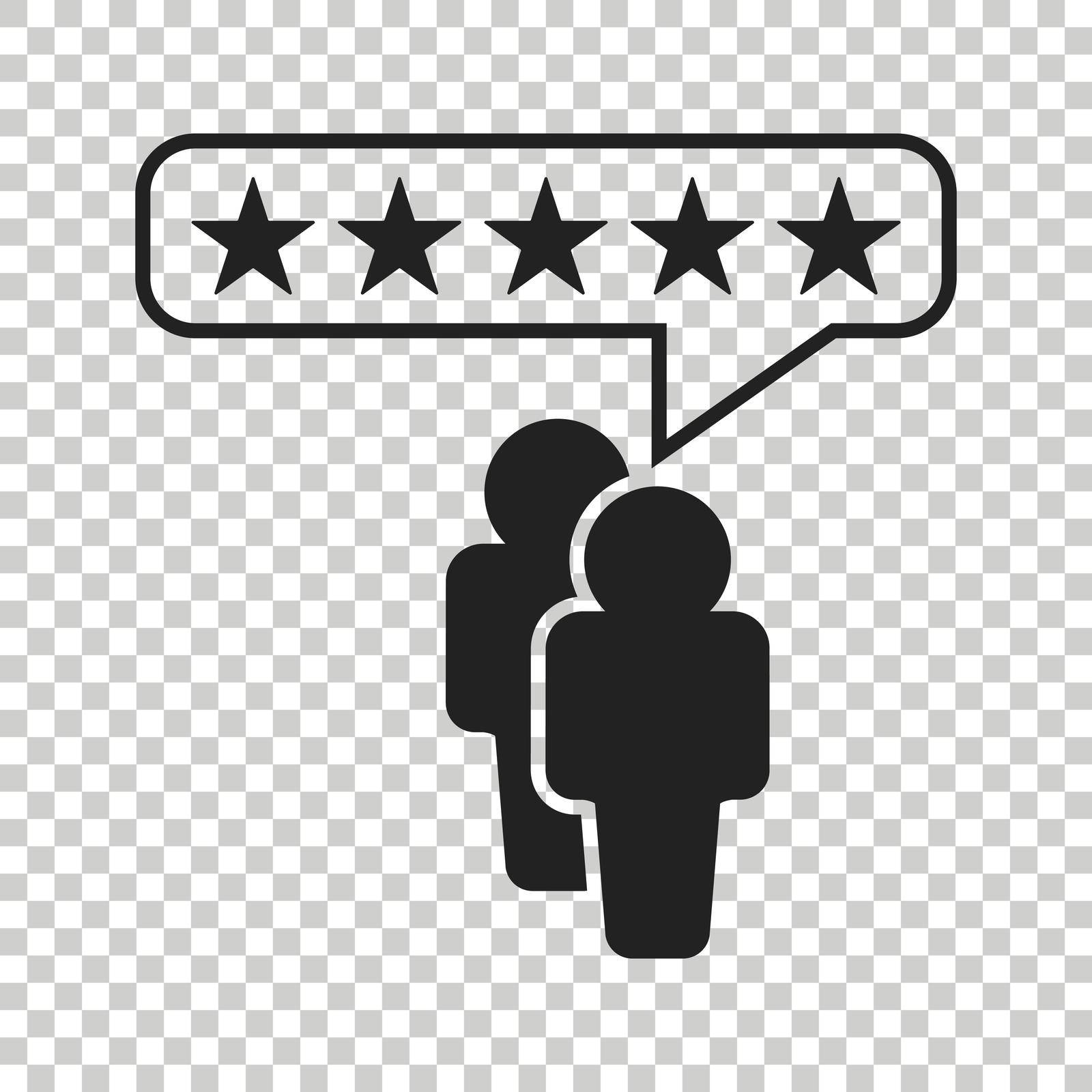 Customer reviews, rating, user feedback concept vector icon. Flat illustration on isolated background.