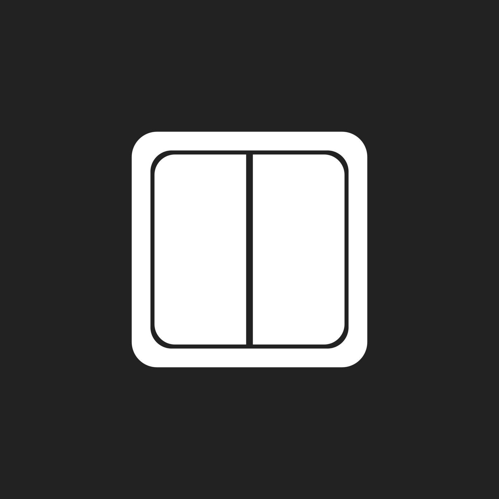 Electric light switch icon. Electric switch flat vector illustration on black background.