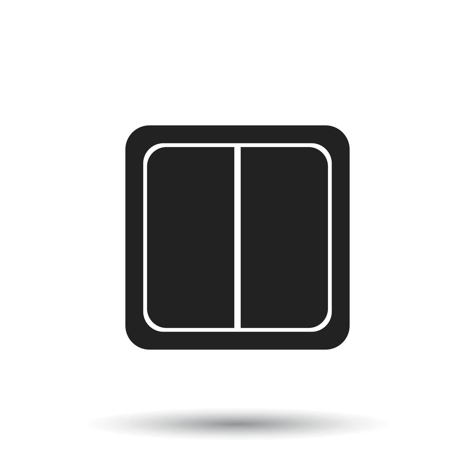 Electric light switch icon. Electric switch flat vector illustration on white background.