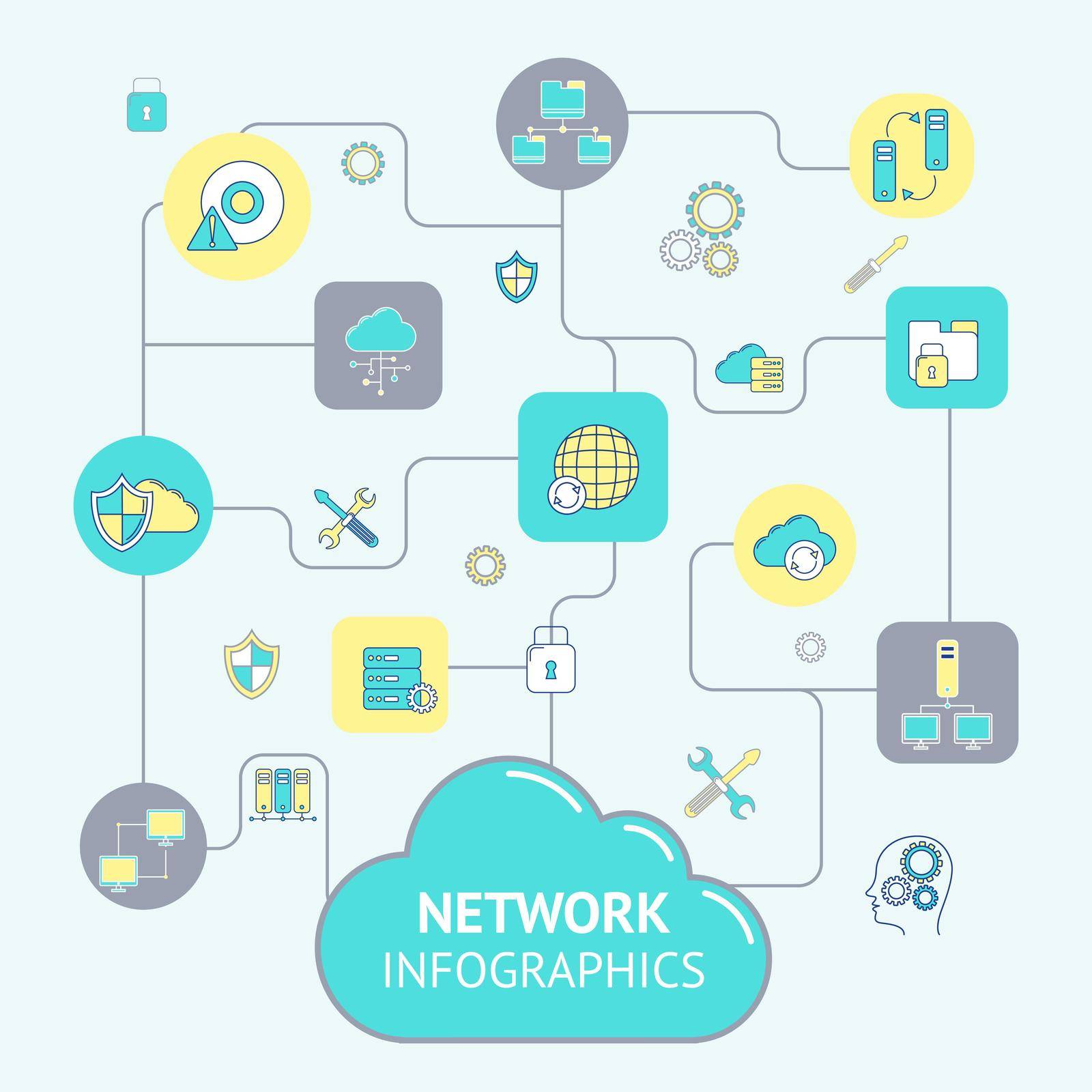 Network And Server Infographics by mstjahanara