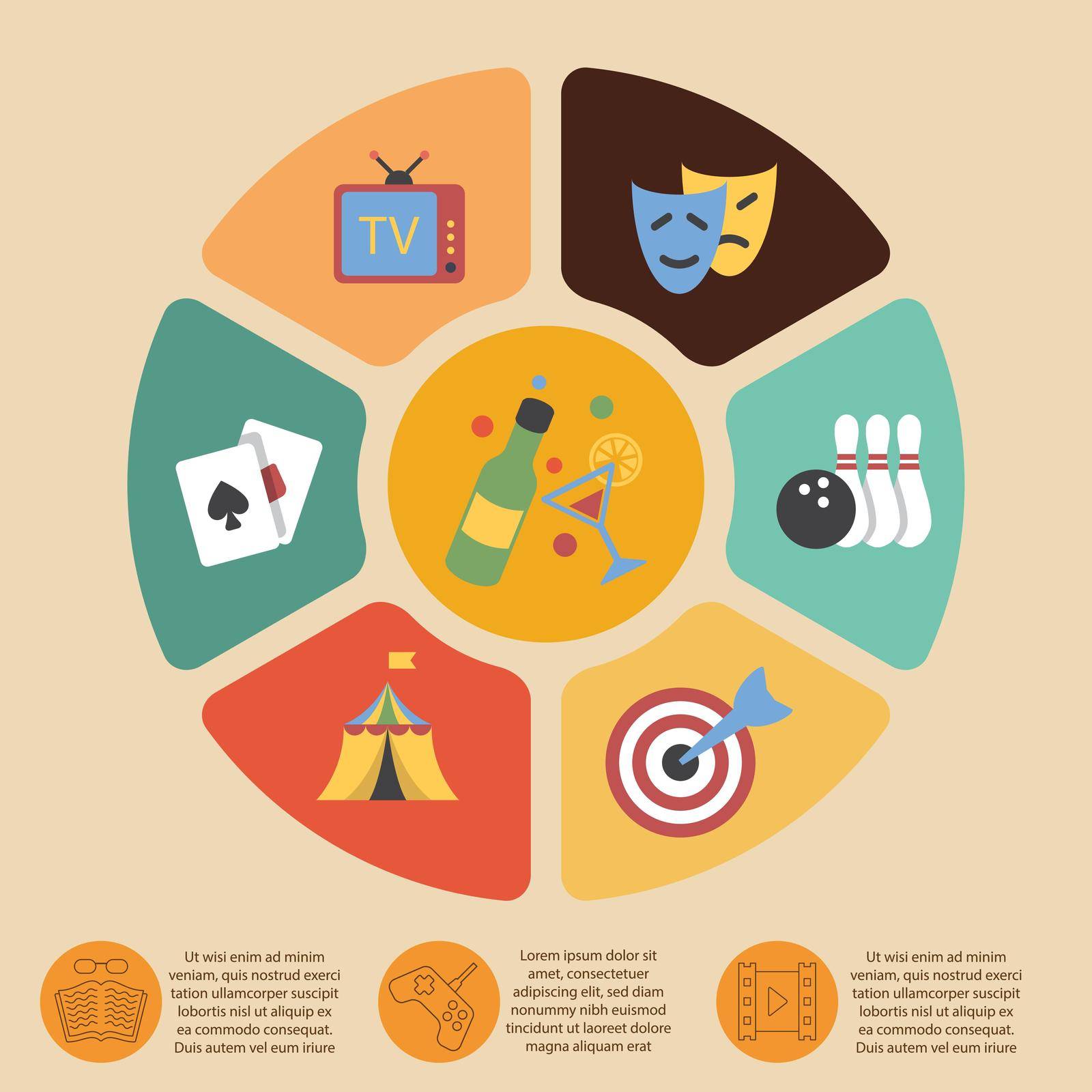 Entertainments infographics set by mstjahanara