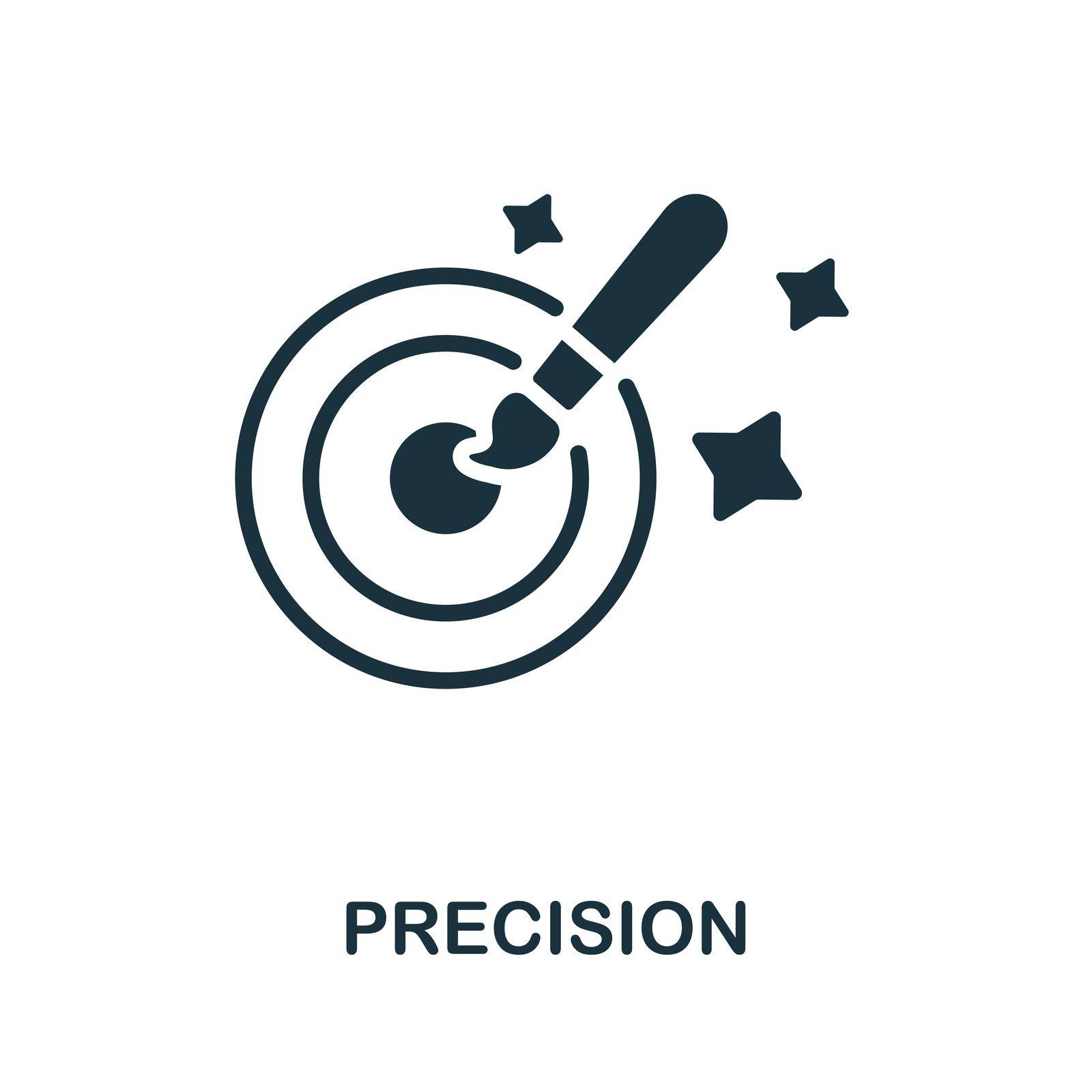 Precision icon. Black sign from graphic design collection. Creative Precision icon for web design, templates and infographics.