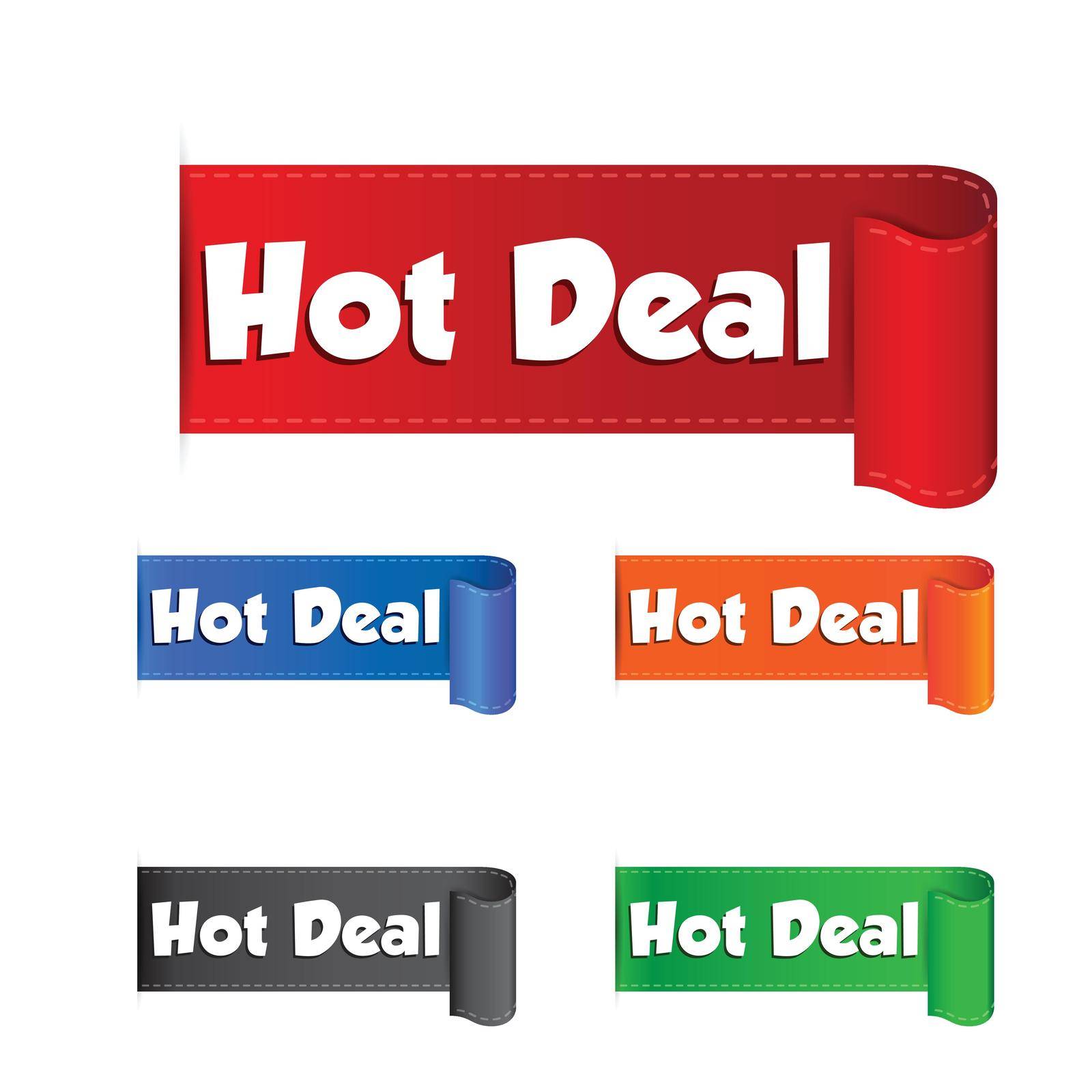 Hot deal sticker. Label vector illustration on white background by LysenkoA