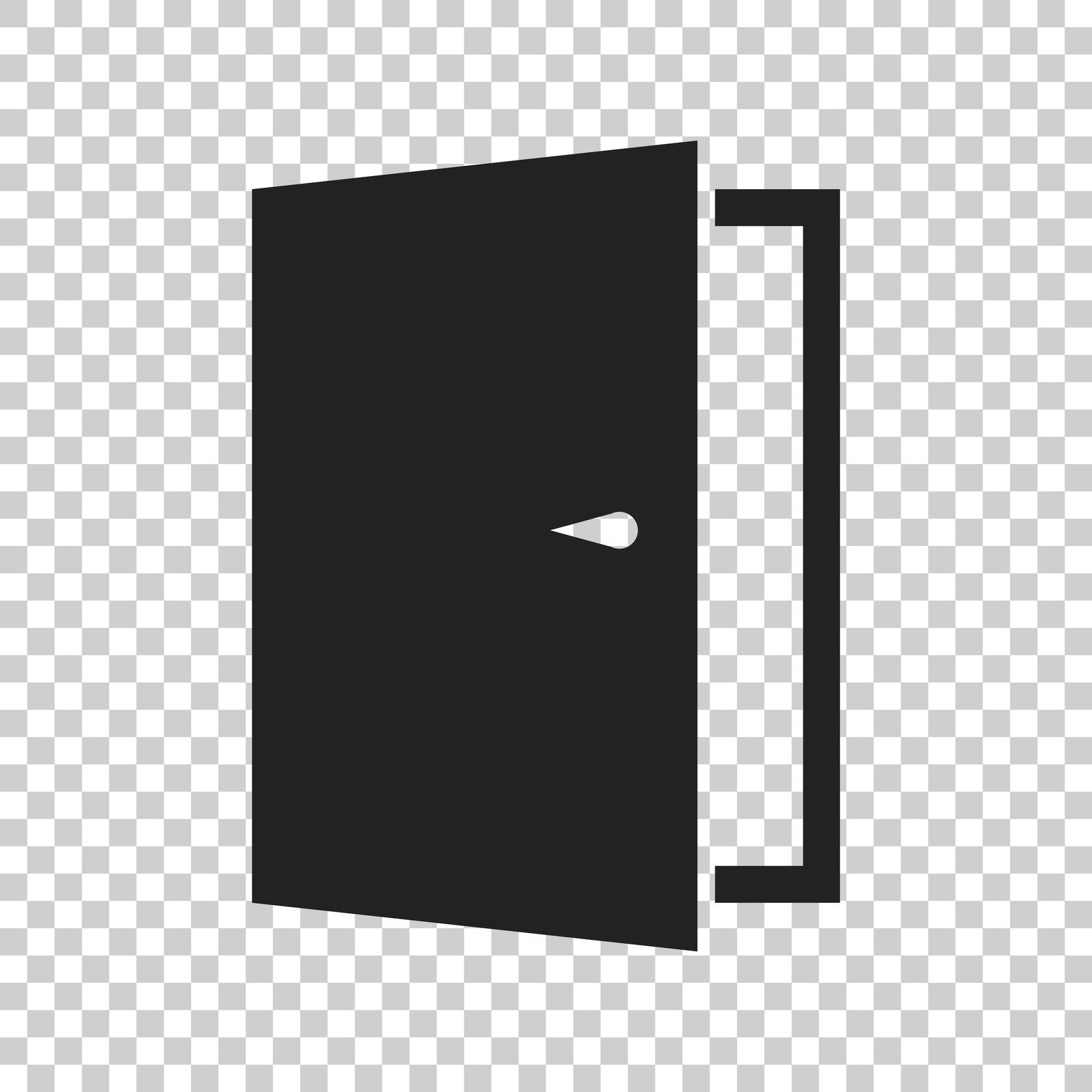 Door vector icon. Exit icon. Open door illustration. by LysenkoA