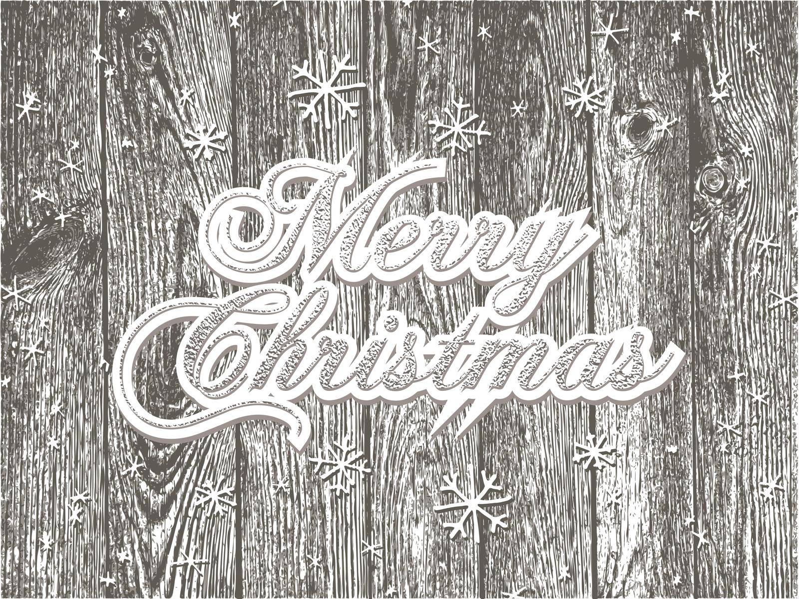 Vector realistic illustration of wooden christmas message board. Elements are layered separately in vector file. by Valeriya_Dor