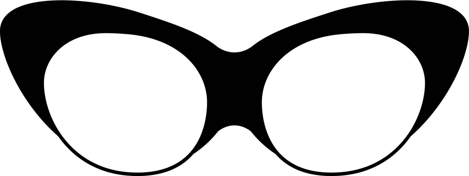 Glasses kitty icon. Cat eyes masquerade fashion glasses style isolated on white background.