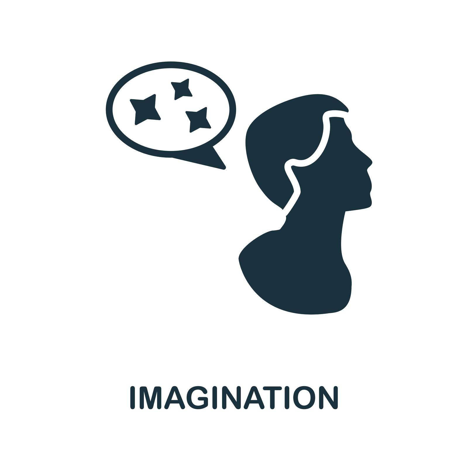 Imagination icon. Black sign from creative learning collection. Creative Imagination icon for web design, templates and infographics.