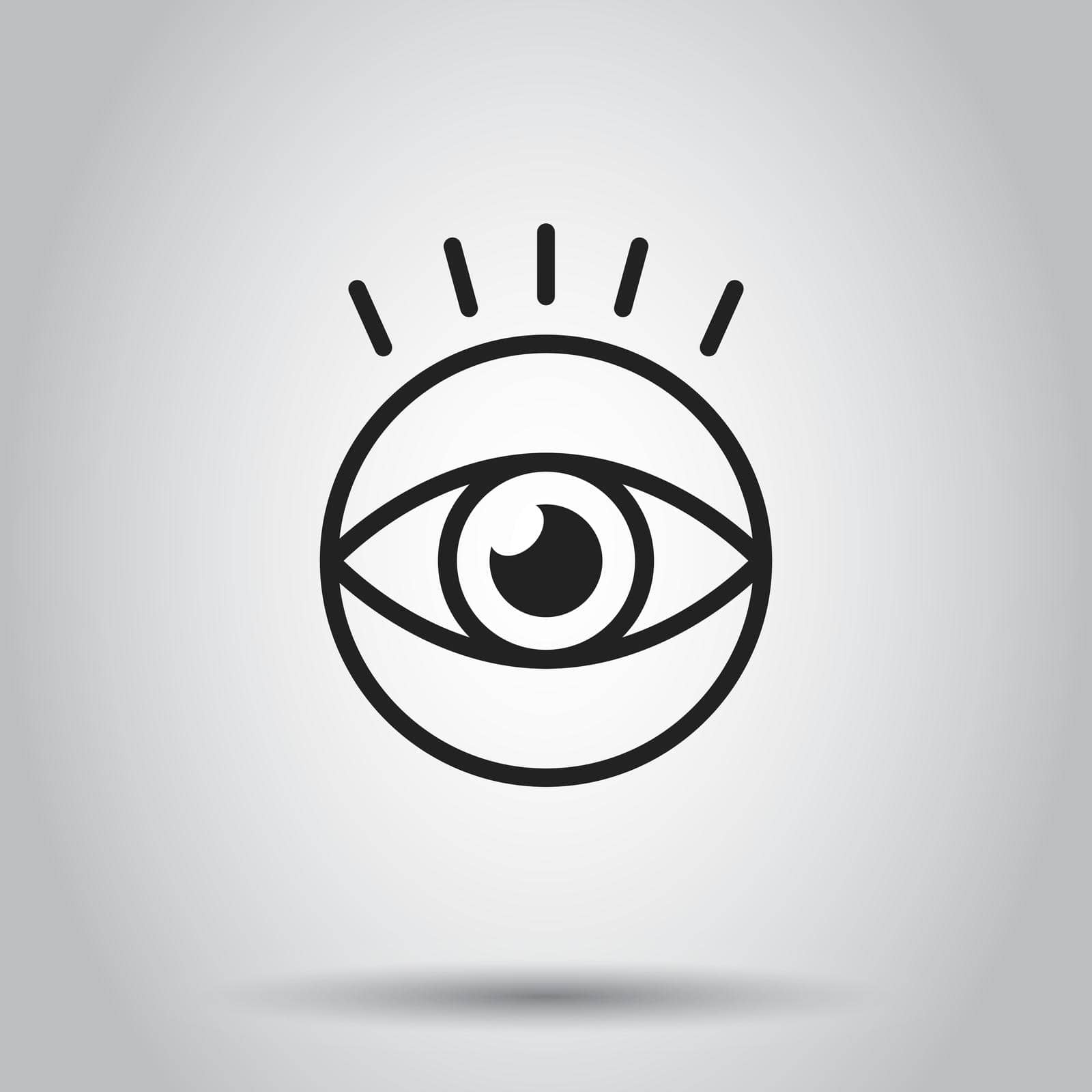 Simple eye icon. Vector illustration on isolated background. Business concept eyesight eye pictogram.