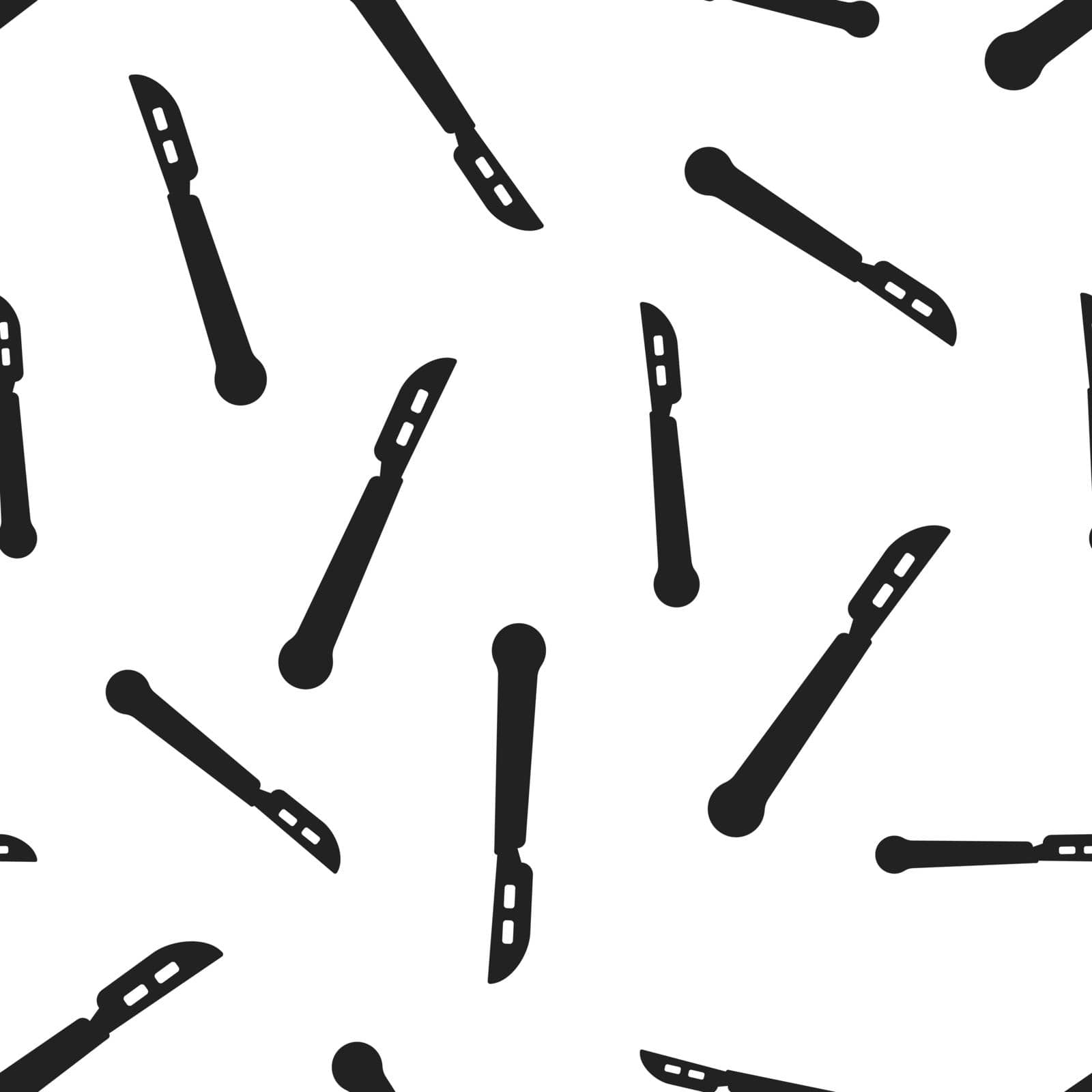Medical scalpel seamless pattern background. Business concept vector illustration. Hospital surgery knife symbol pattern. by LysenkoA