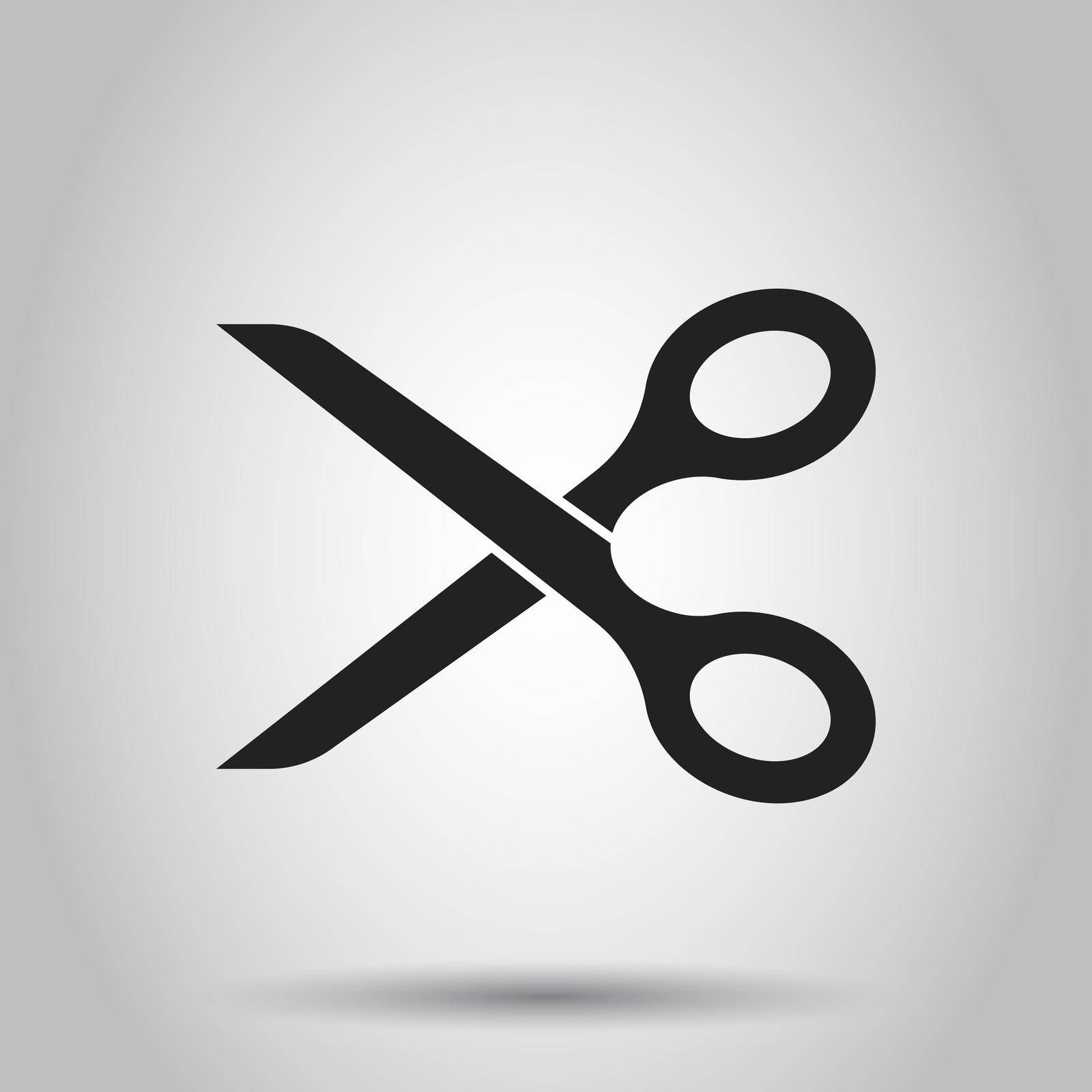 Scissors flat icon. Scissor vector illustration. by LysenkoA