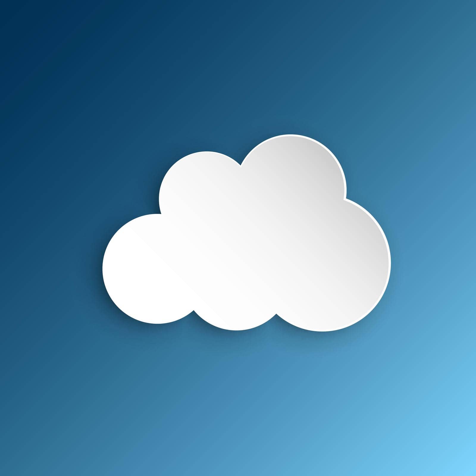 Paper clouds on a blue sky. Сartoon paper cloud illustration background. Air business concept.