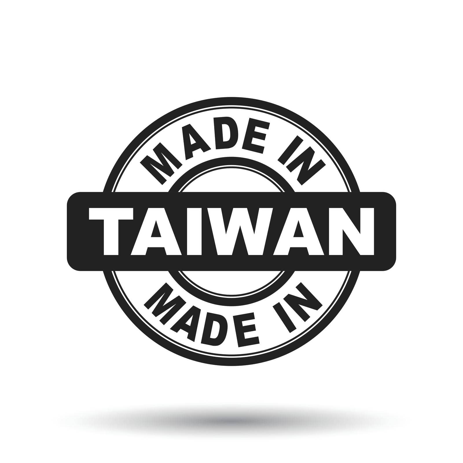 Made in Taiwan black stamp. Vector illustration on white background by LysenkoA