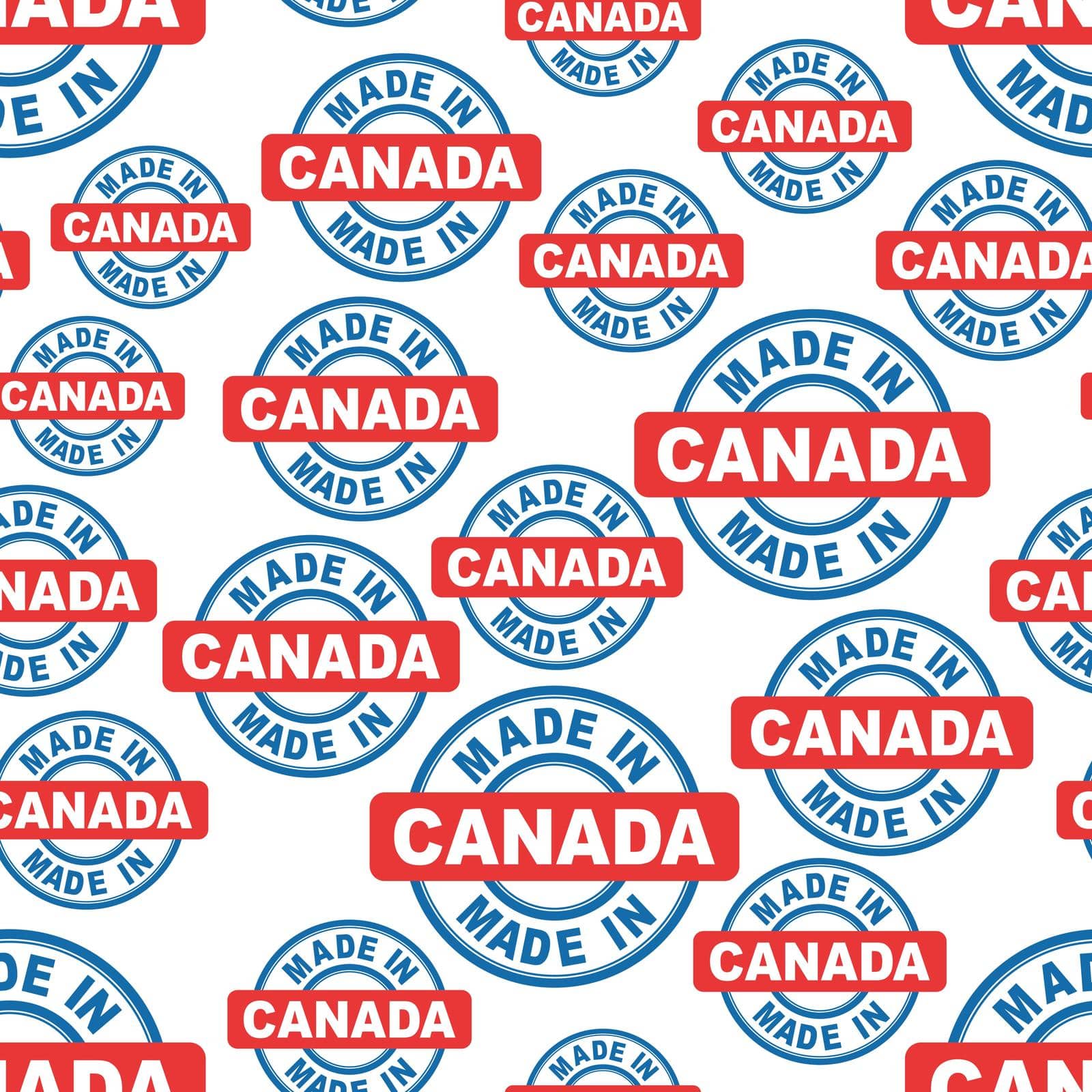 Made in Canada seamless pattern background icon. Flat vector illustration. Canada sign symbol pattern.