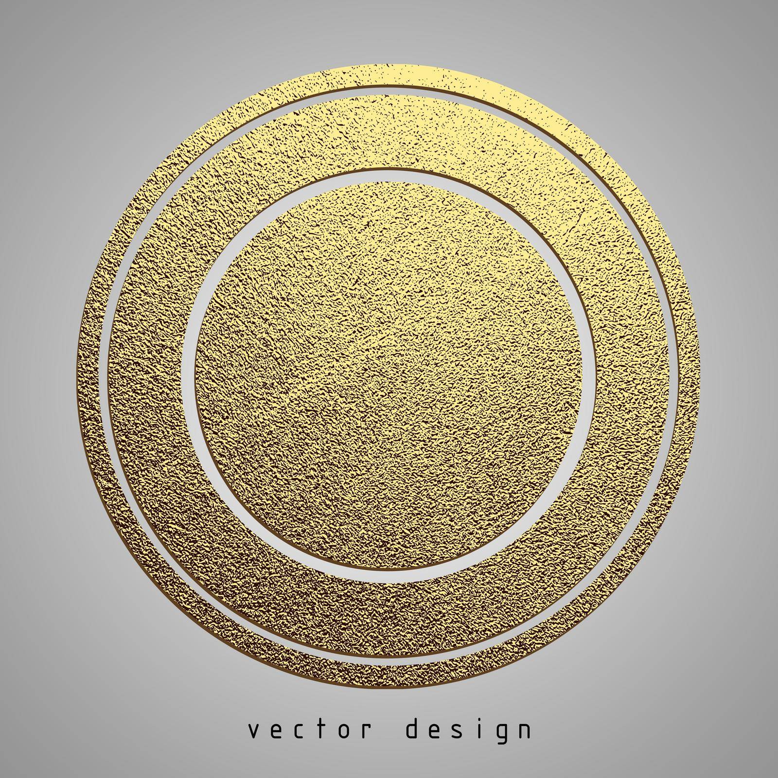 Vector illustration. Gold rubber stamp. Luxury golden vintage border.